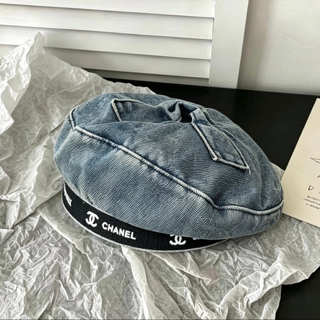 Chanel 2026 Denim Beret Hat 519515