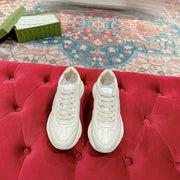 GG RHYTON LOGO TRAINER WHITE CALFSKIN