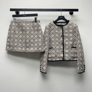 CD 25 Plaid Jacket Set Beige Mix Black 261589