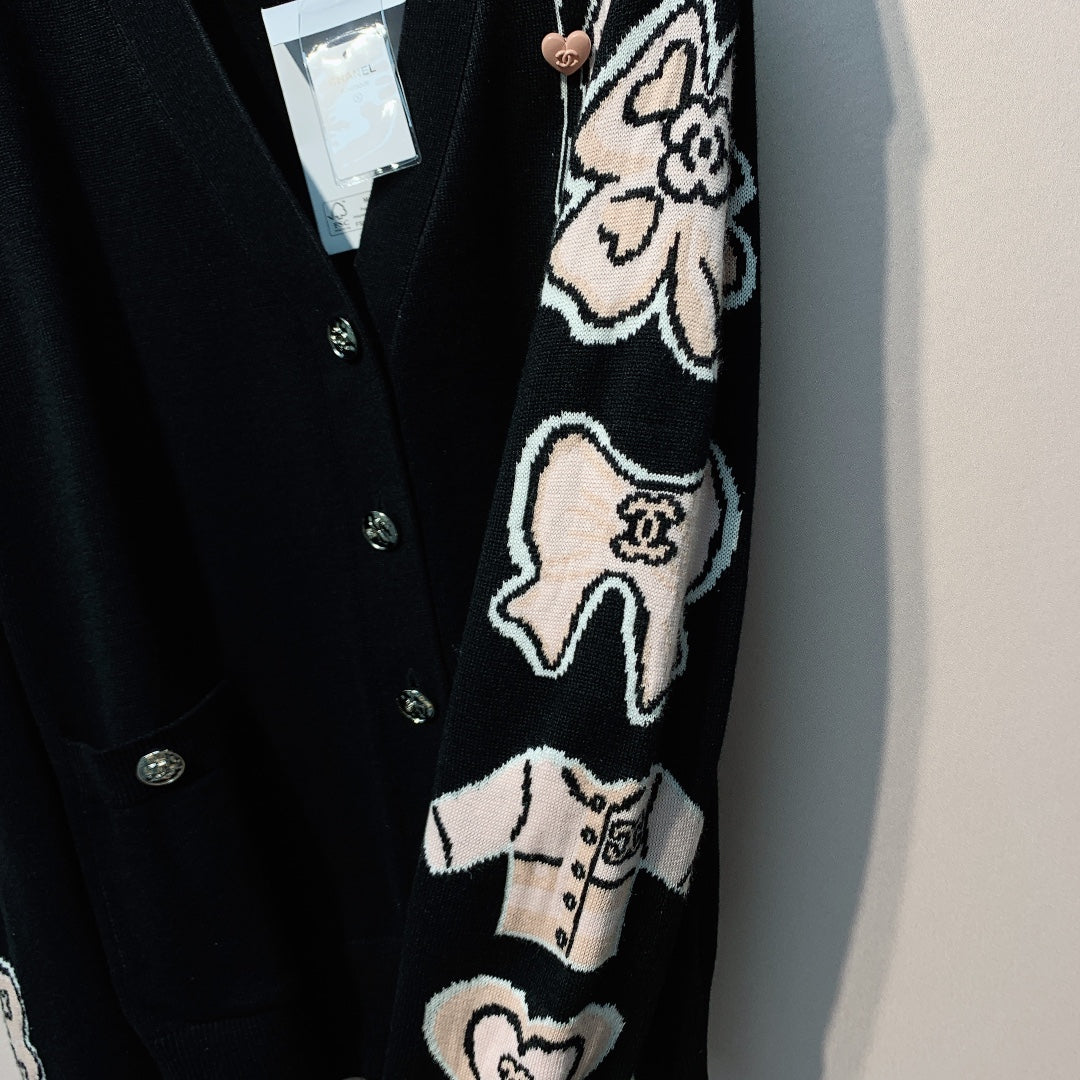 CC 25 Cardigan White And Black Cotton 287524