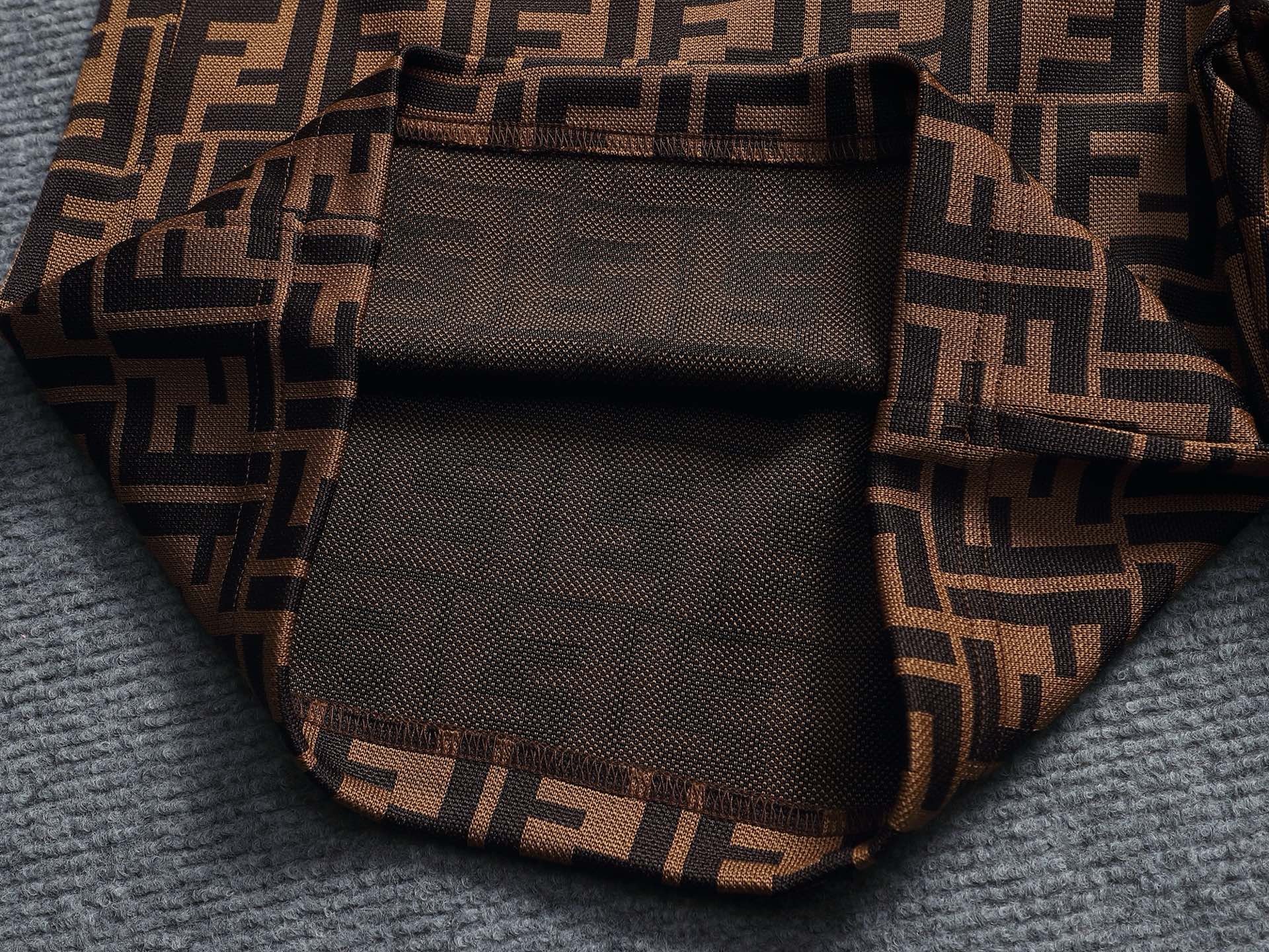 Fendi 2026 Men's Shorts Black Brown Monogram Cotton Blend 829767