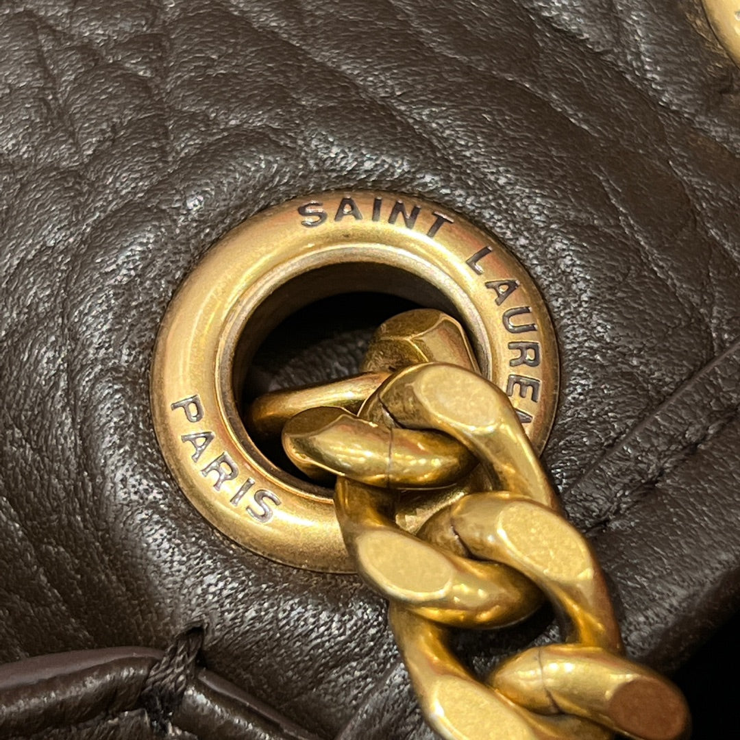YSL Handbag 28 Brown Pattern Lambskin