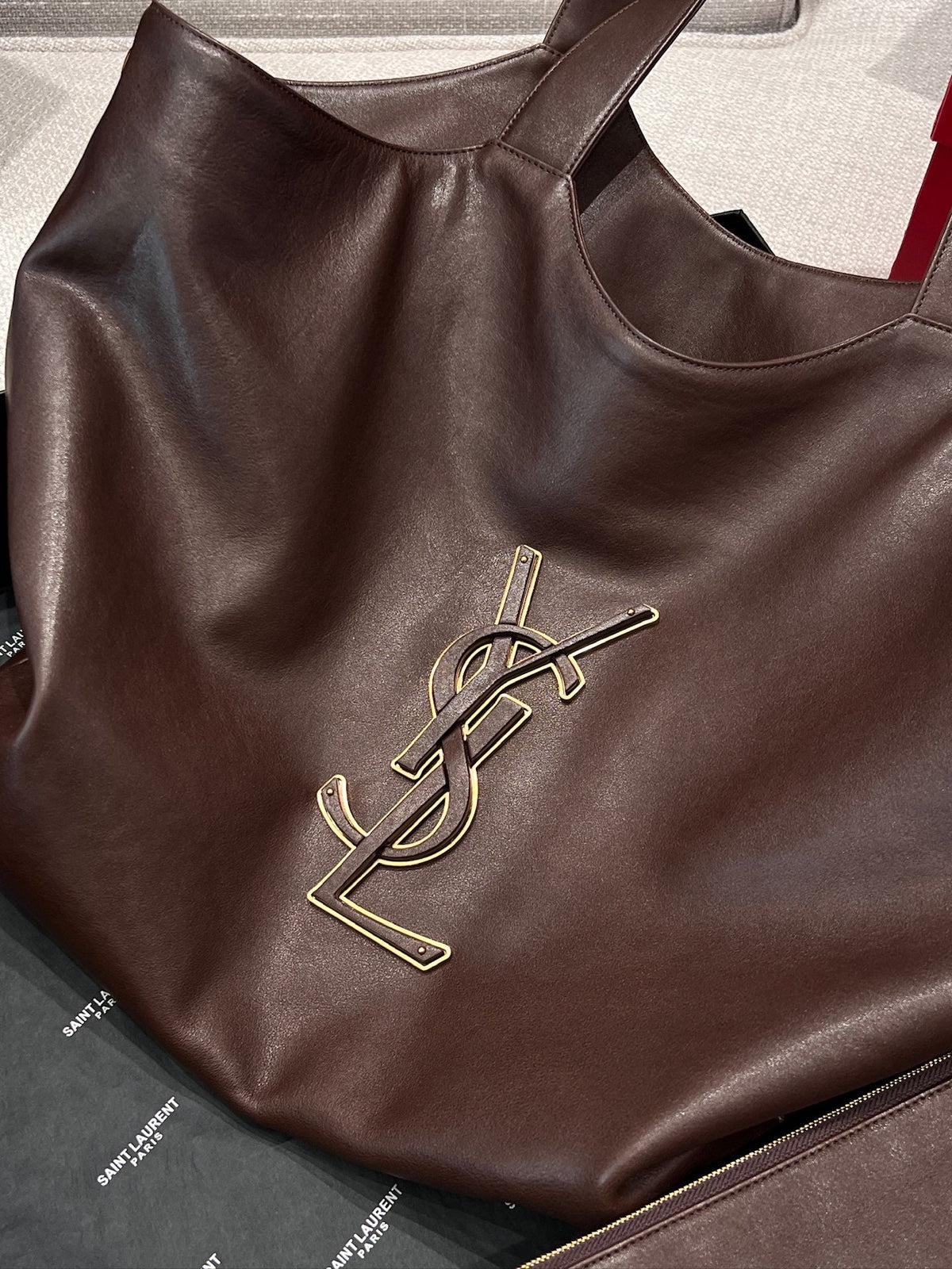 YSL 2026 Icare Maxi Tote Bag 55cm Smooth Leather