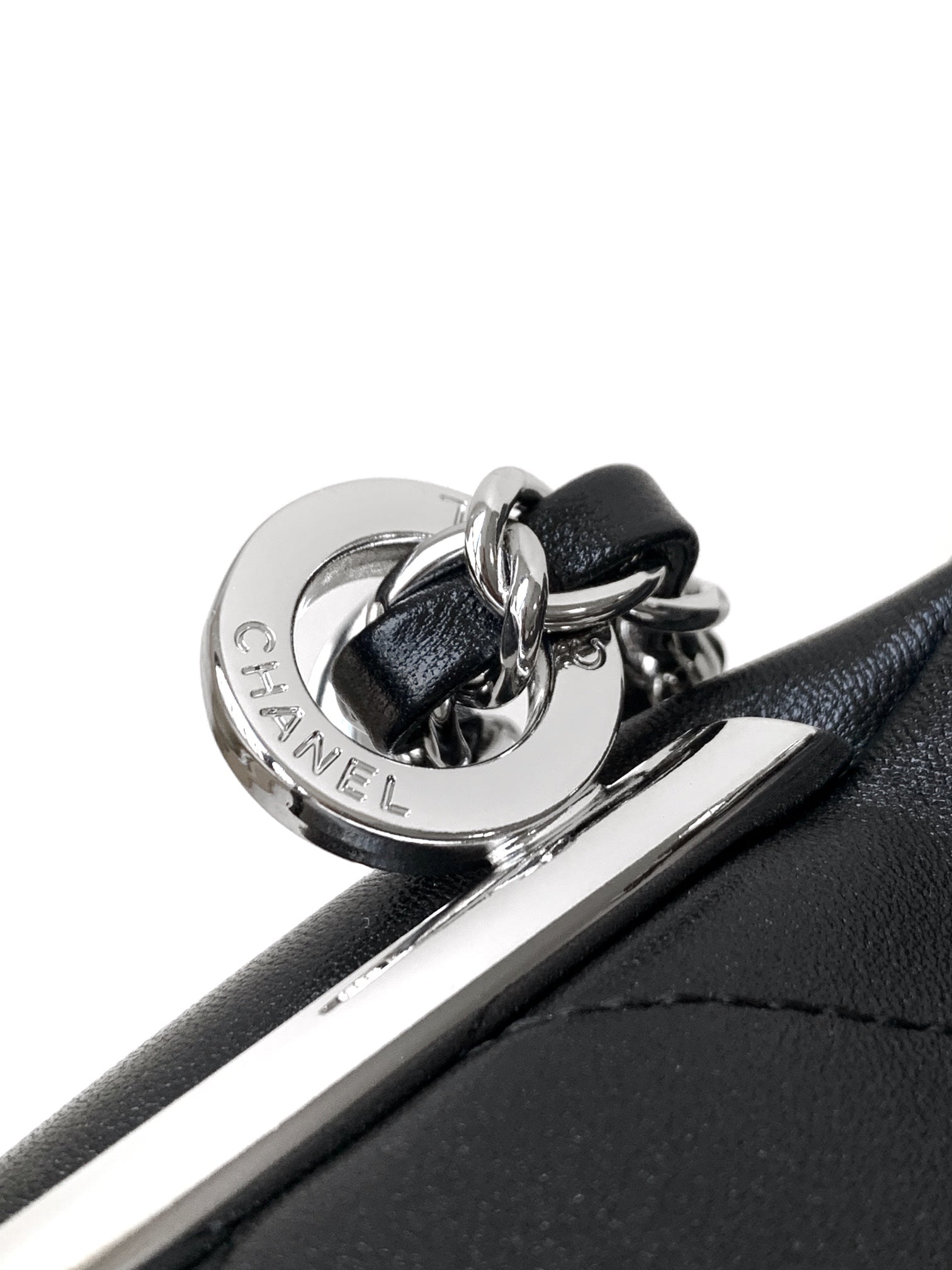 CC Vintage Hobo Bag 30cm Black Lambskin Silver Hardware