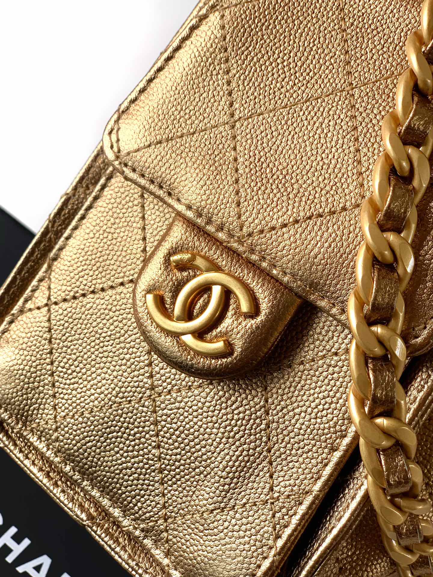 CC 25C Hobo Bags 20cm Bronze Metalic Grained Calfskin