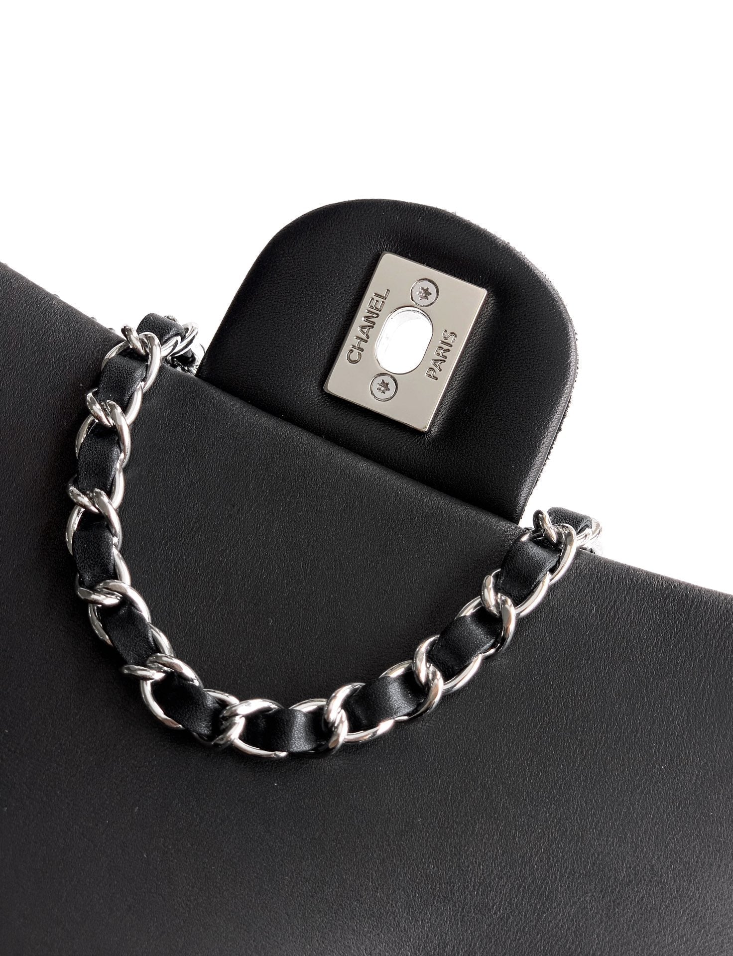 CC Classic Flap Bag  full diamond black calfskin