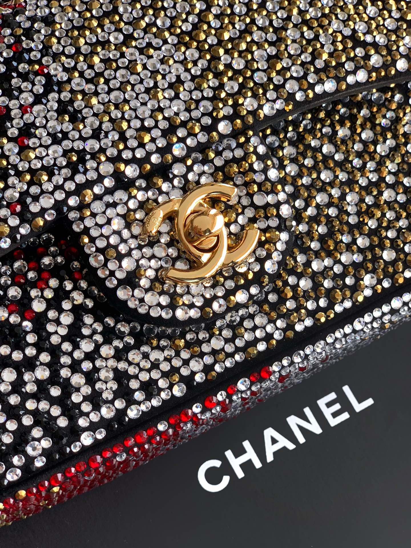 CC Classic Flap Bag  full diamond mutilcolor calfskin