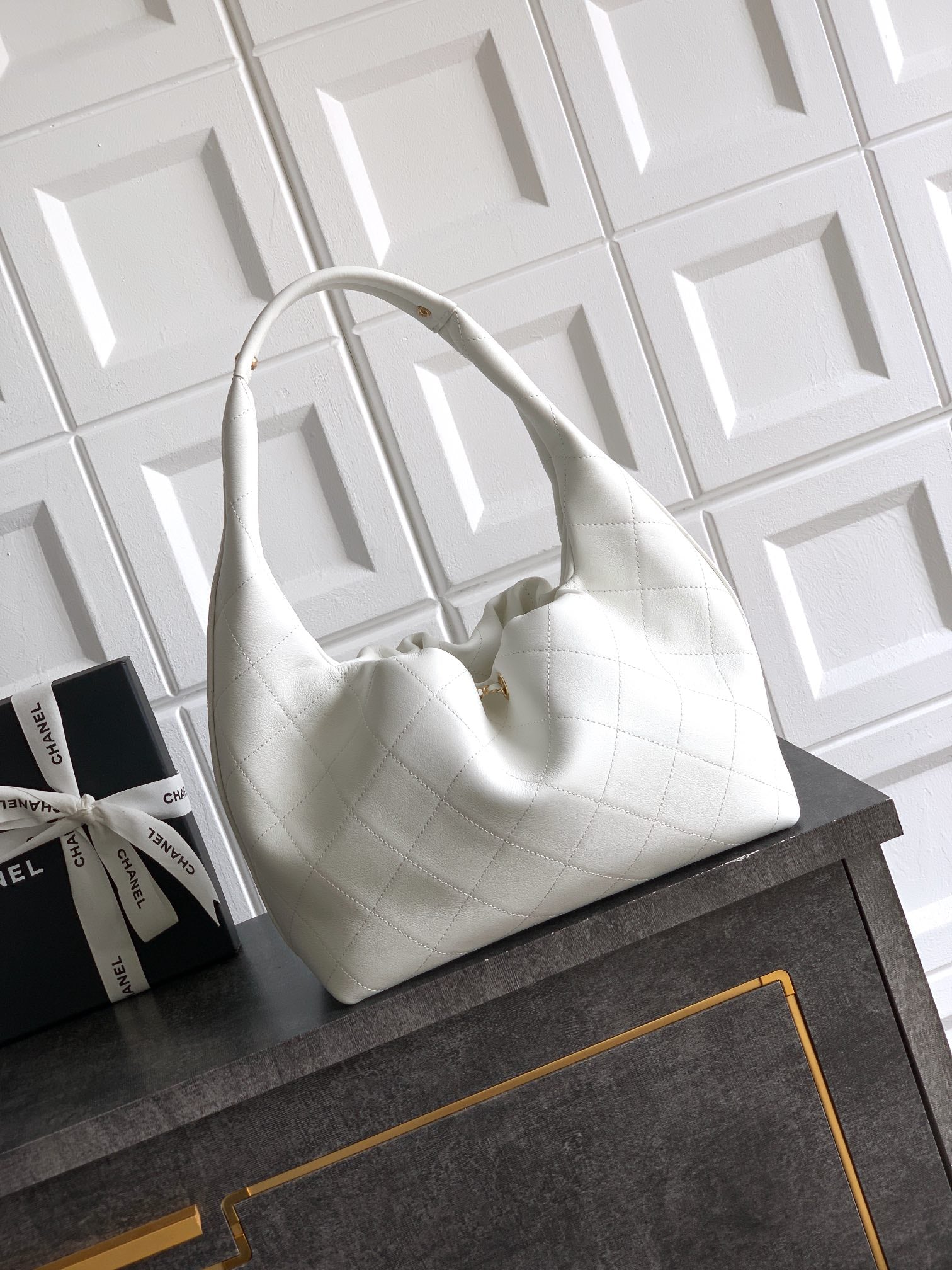 Chanel 2026 Hobo Bag 29cm White Calfskin