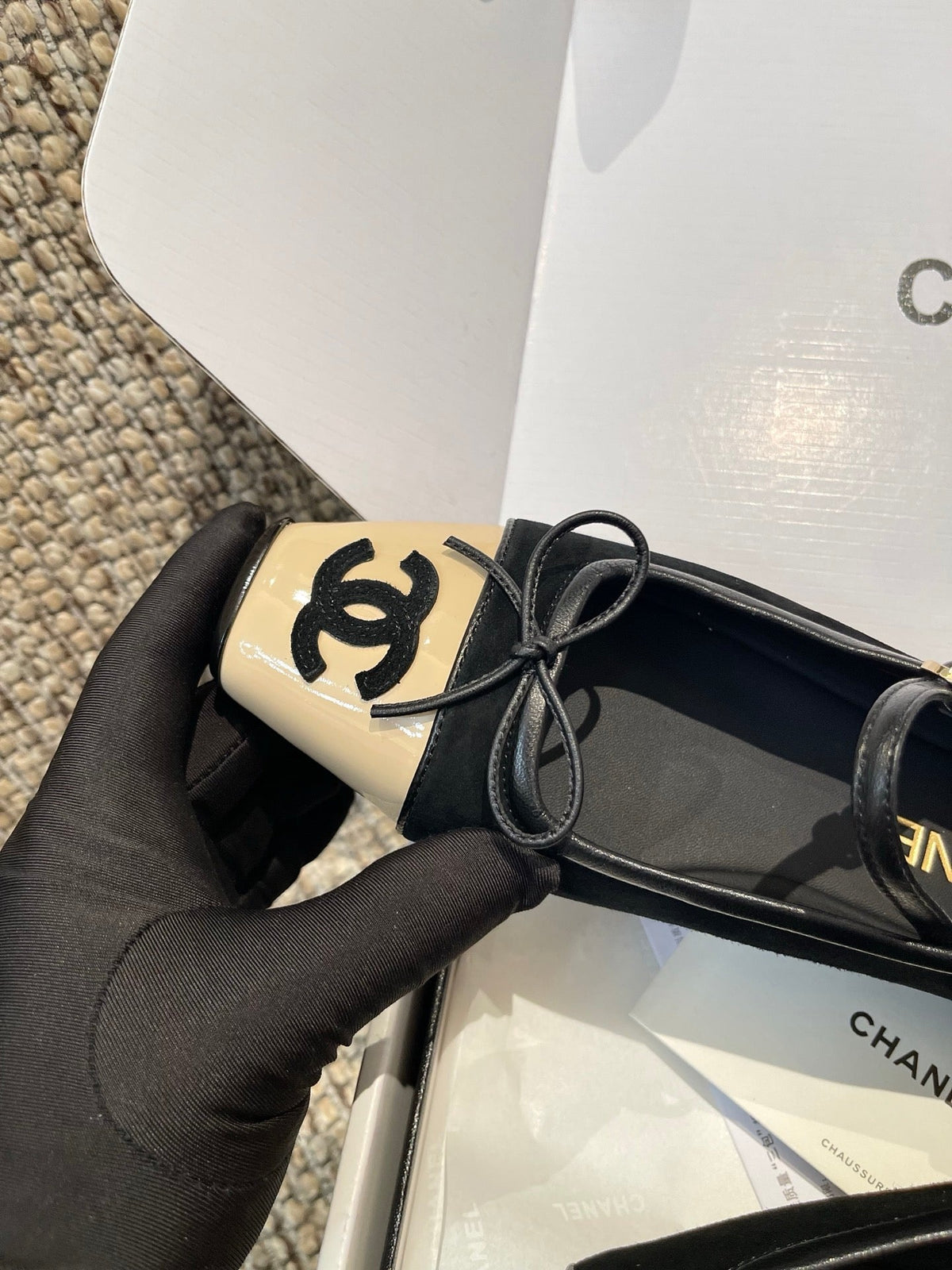 Chanel 2026 Square-Toe Ballet Flat Suede Leather 175456