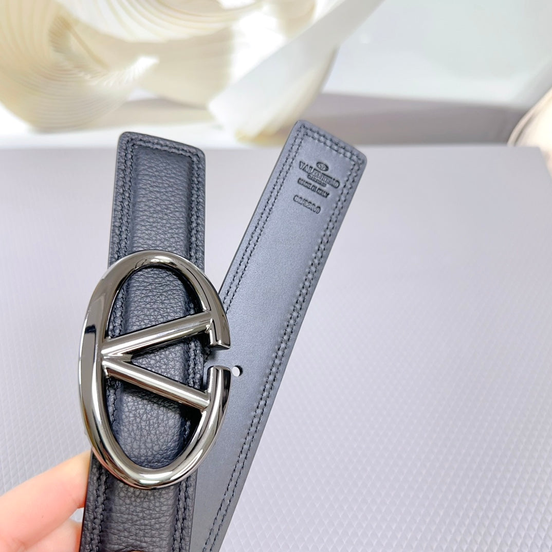 The Bold Edition Belt 34mm Black Calfskin Black Buckle