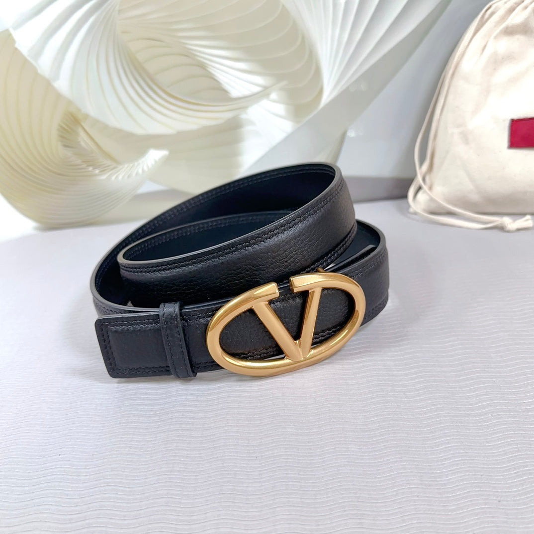 The Bold Edition Belt 34mm Black Calfskin Gold Buckle