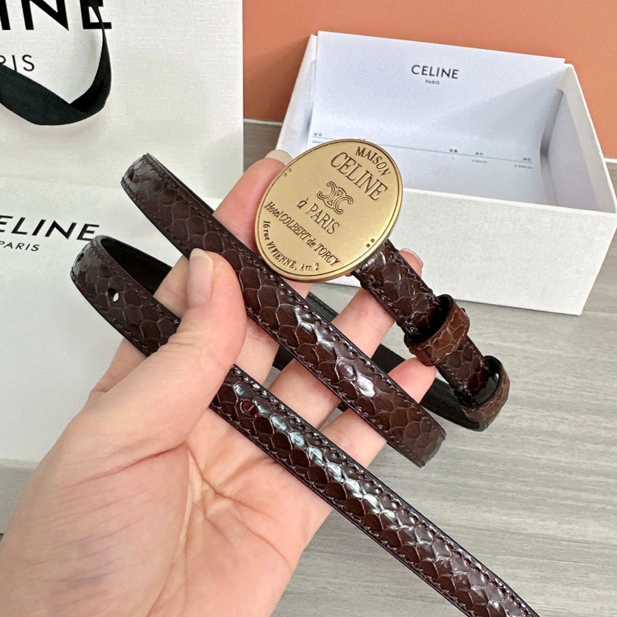 Celine 4.5cm Belt Buckle 1.3cm Width Leather
