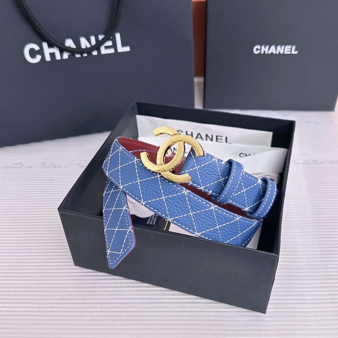 Chanel 2026 Matelassé Belt 30mm Cowhide 215561