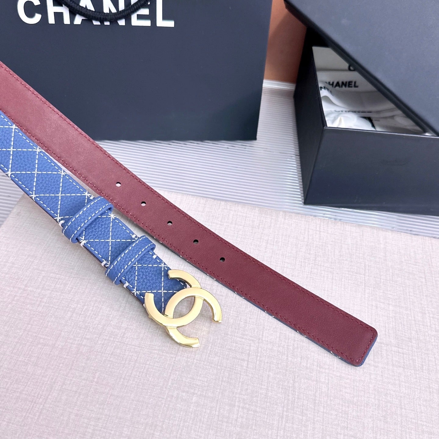 Chanel 2026 Matelassé Belt 30mm Cowhide 215561