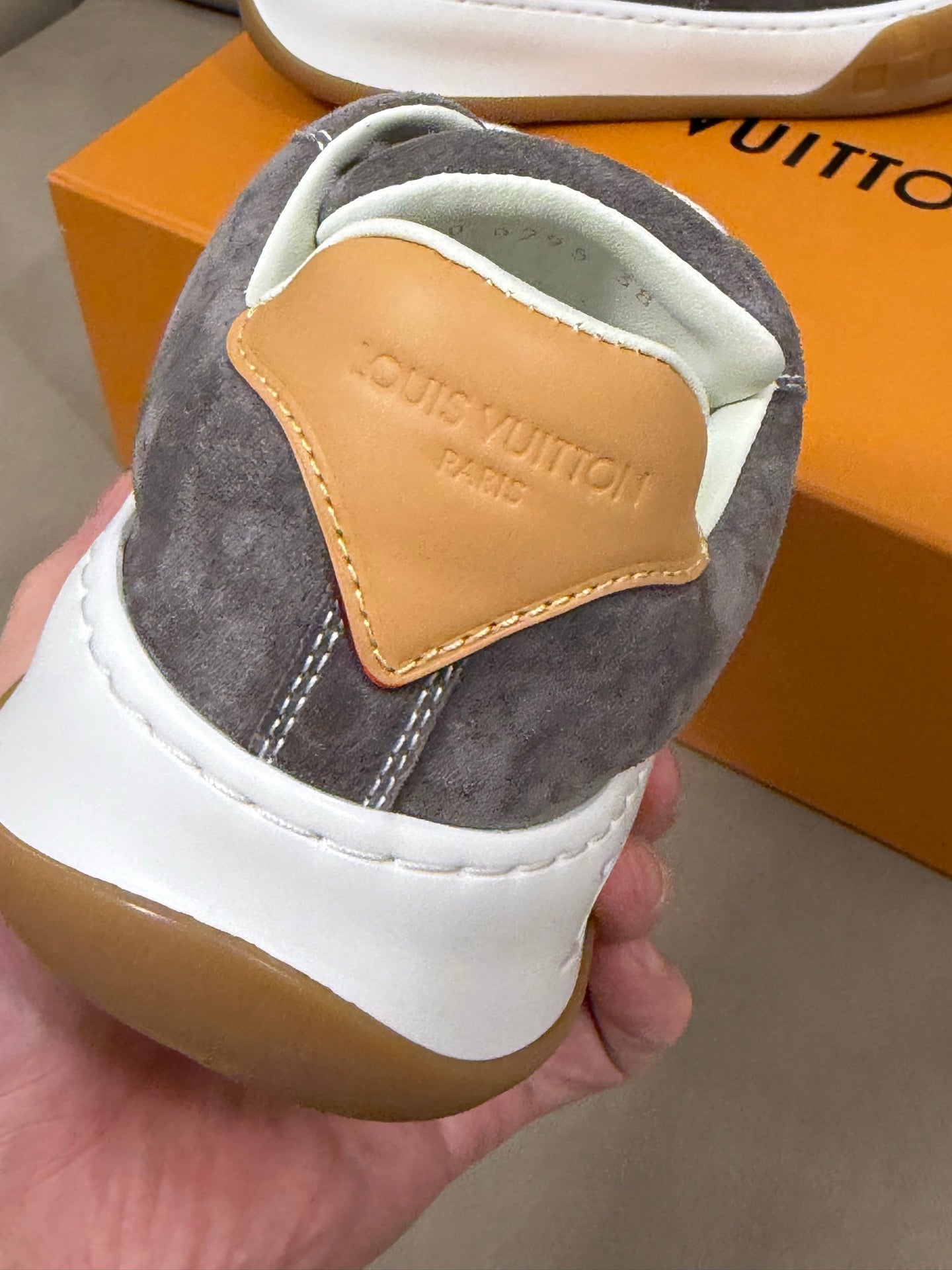 LV 25 Oversized Sneakers Gray Suede 576956