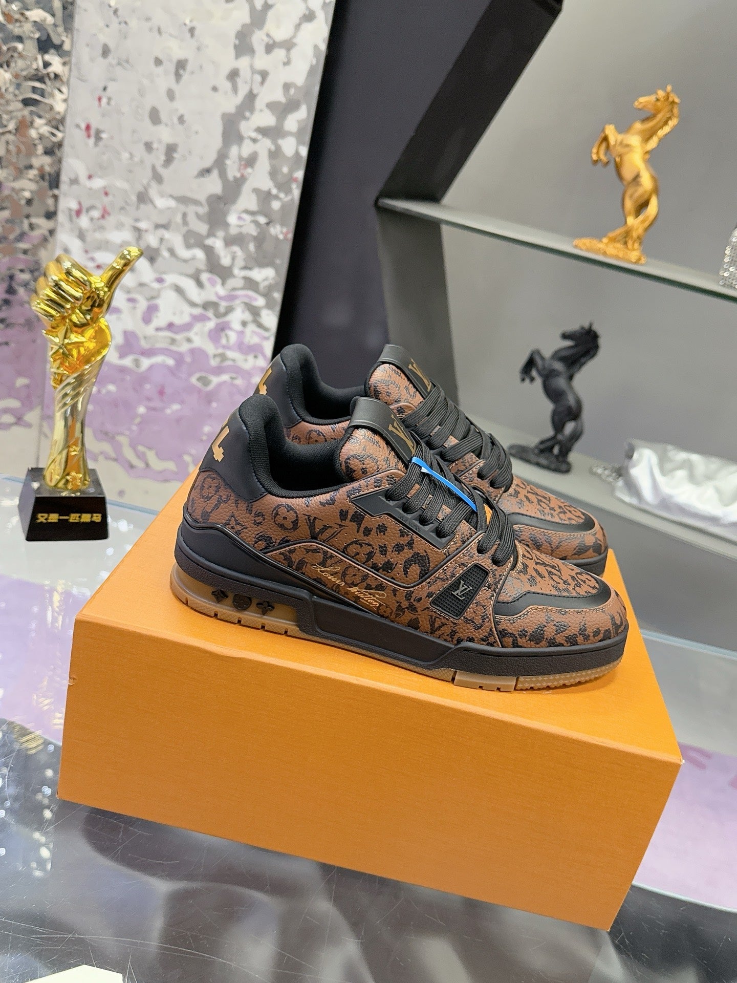 LV x Tyler 26ss Sneaker Black Brown Cowhide  672143