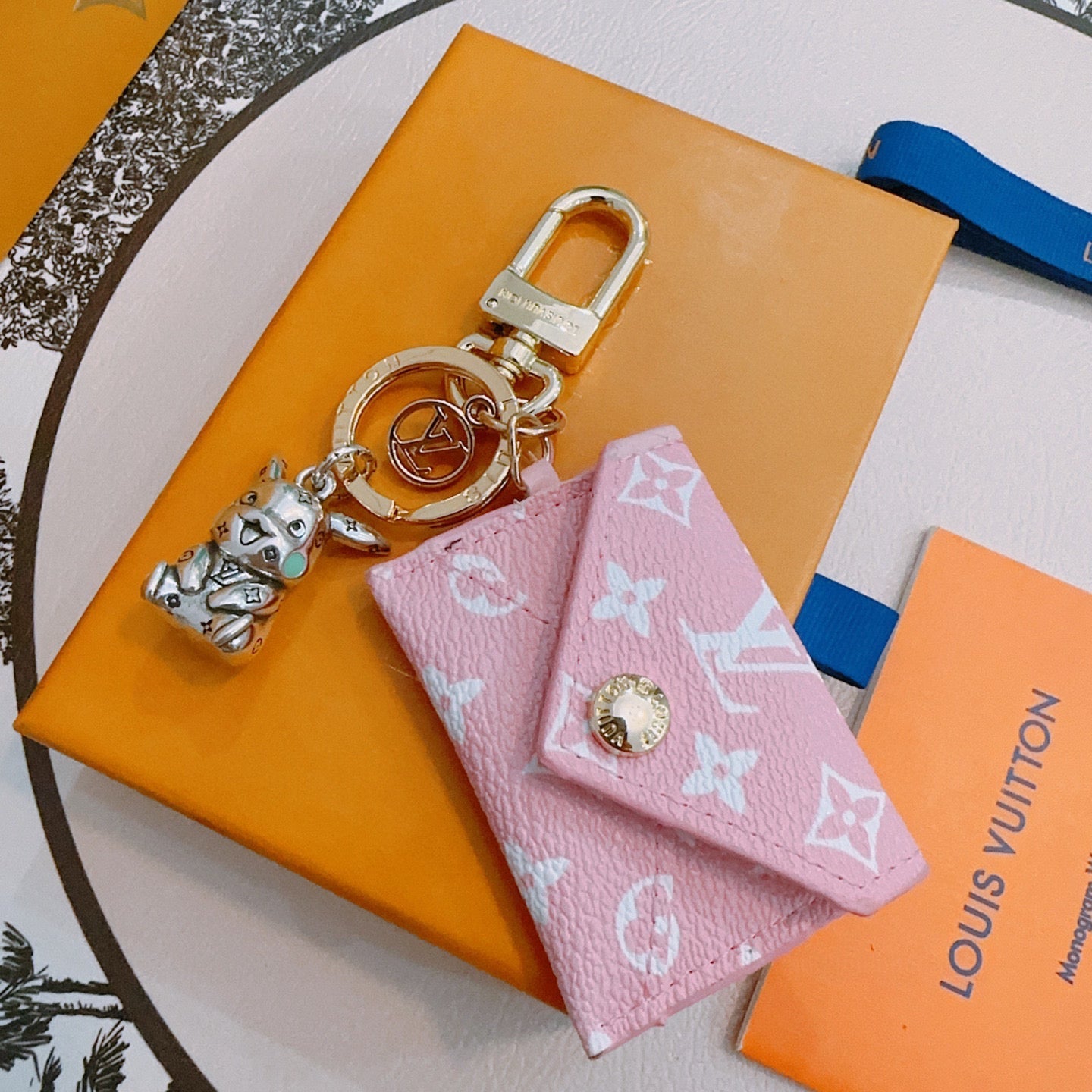 LV Pink Wallet Charm
