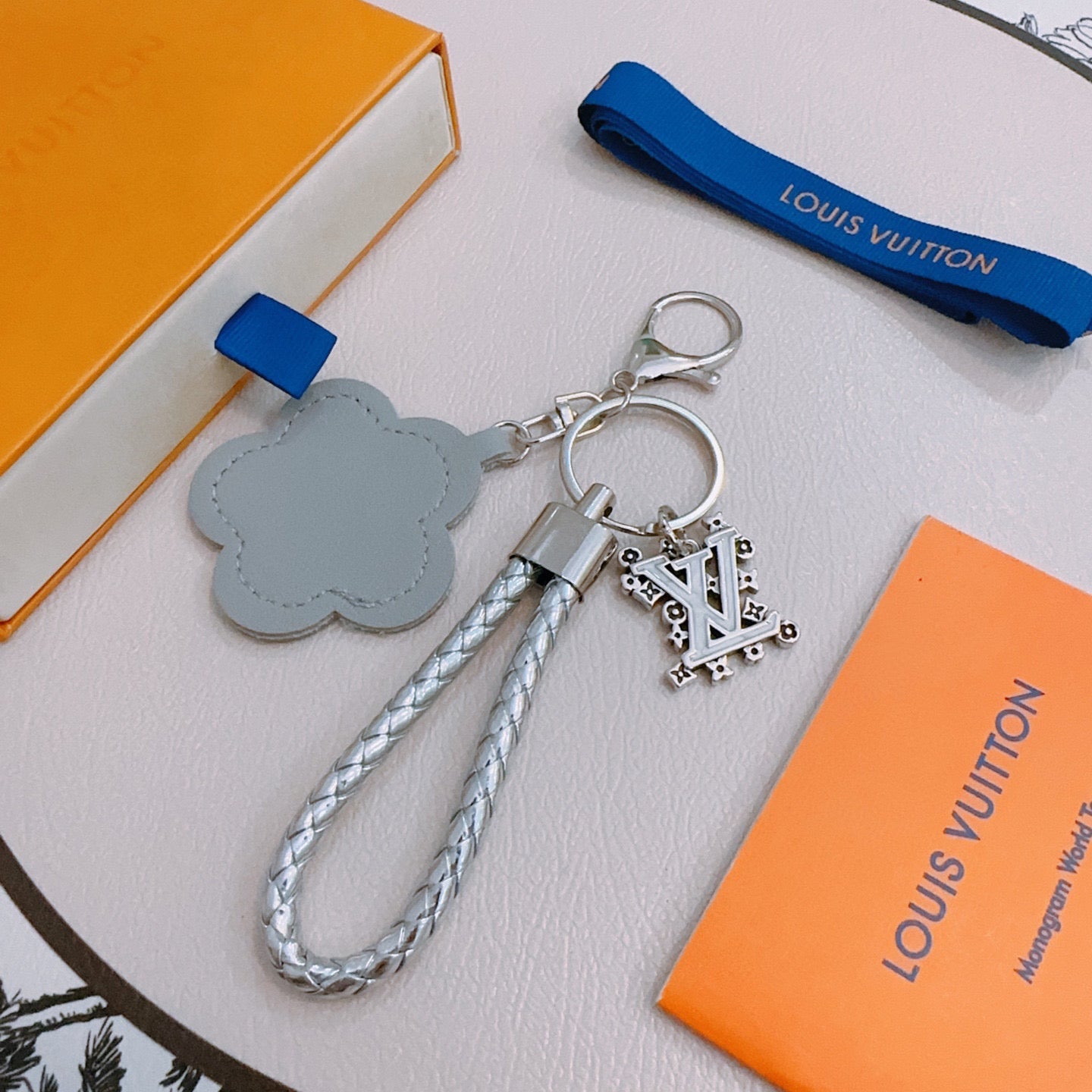 LV Gray Flower Charm