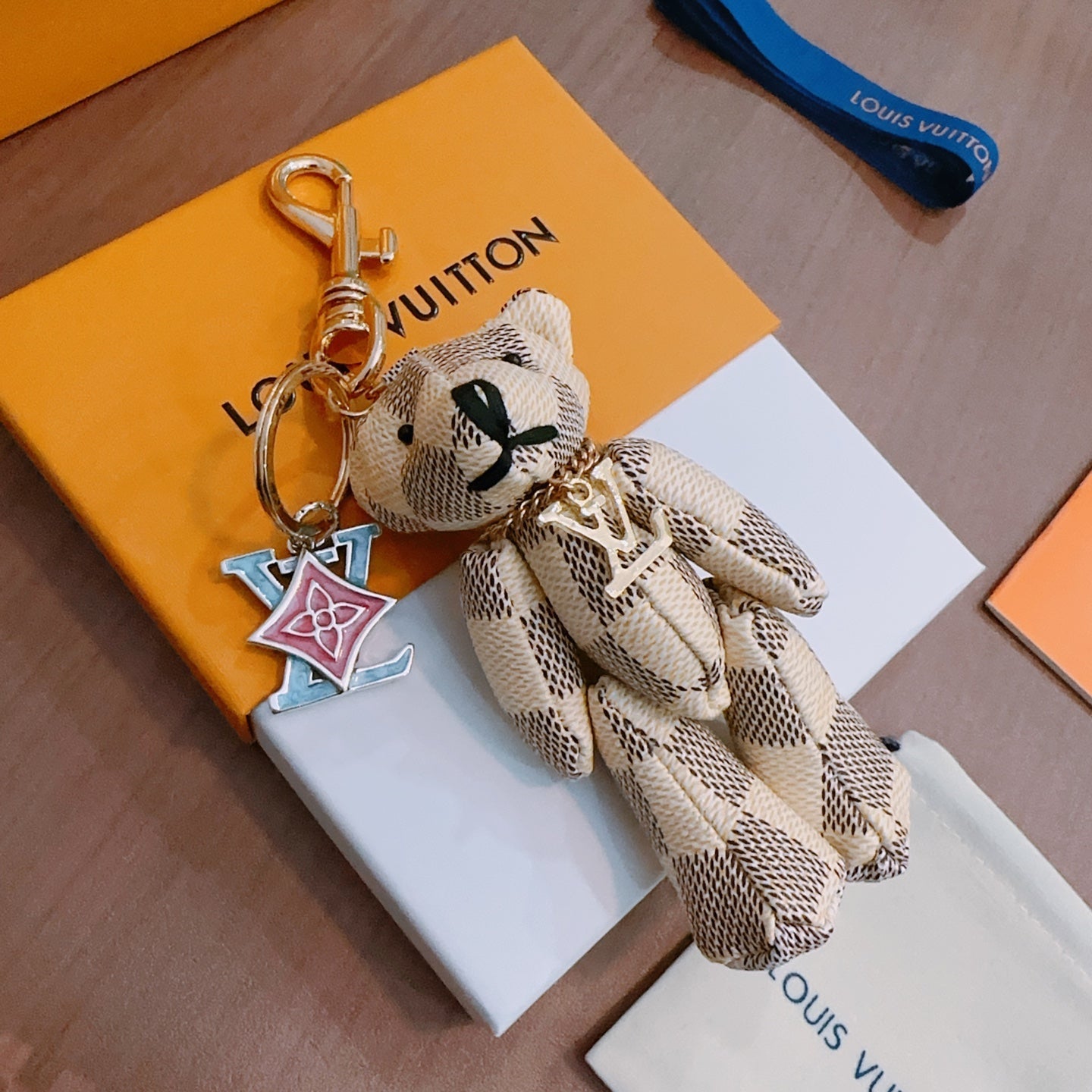 LV Teddy Bear Charm