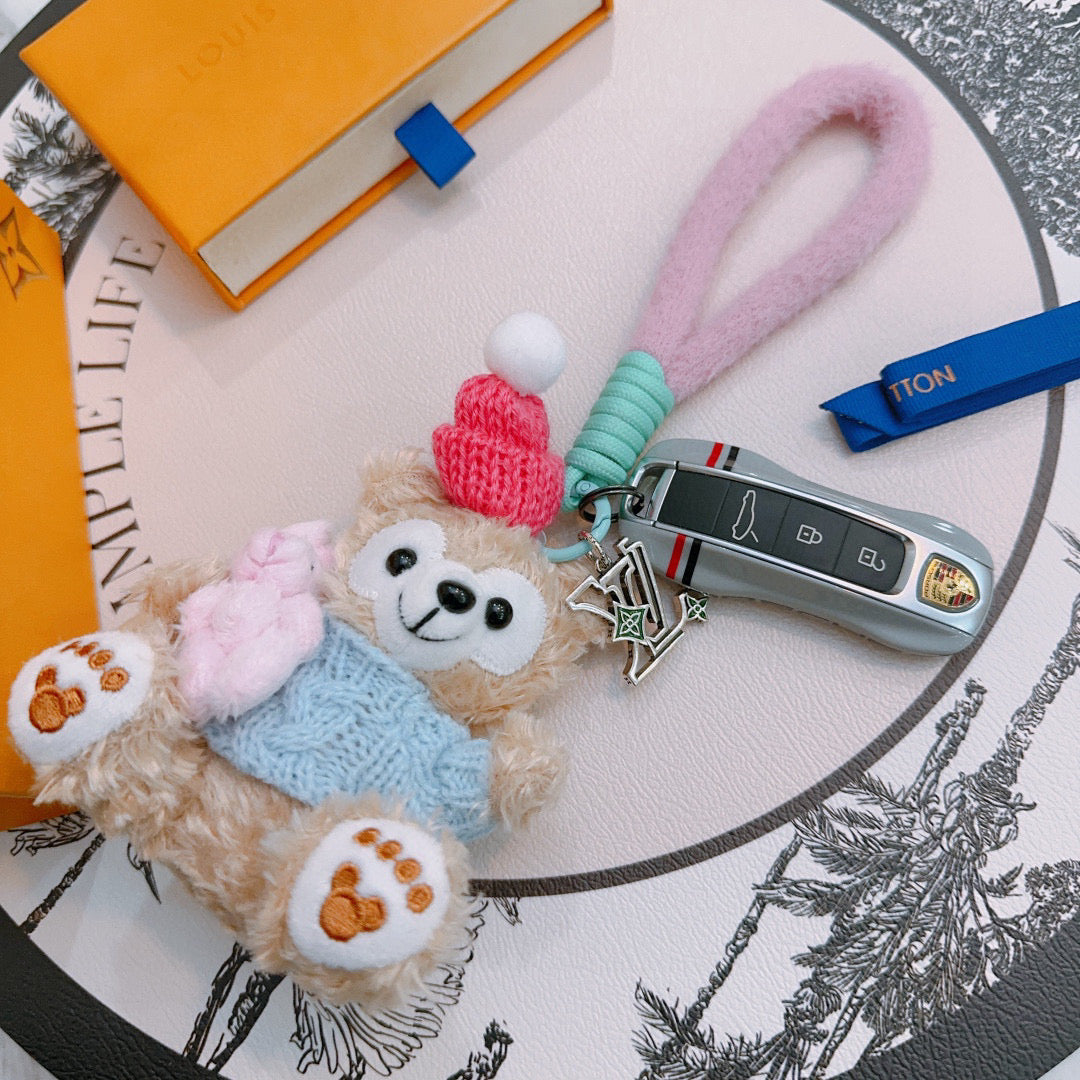 LV Disney Duffy Bear Plush Bag Blue mix Colors Charm