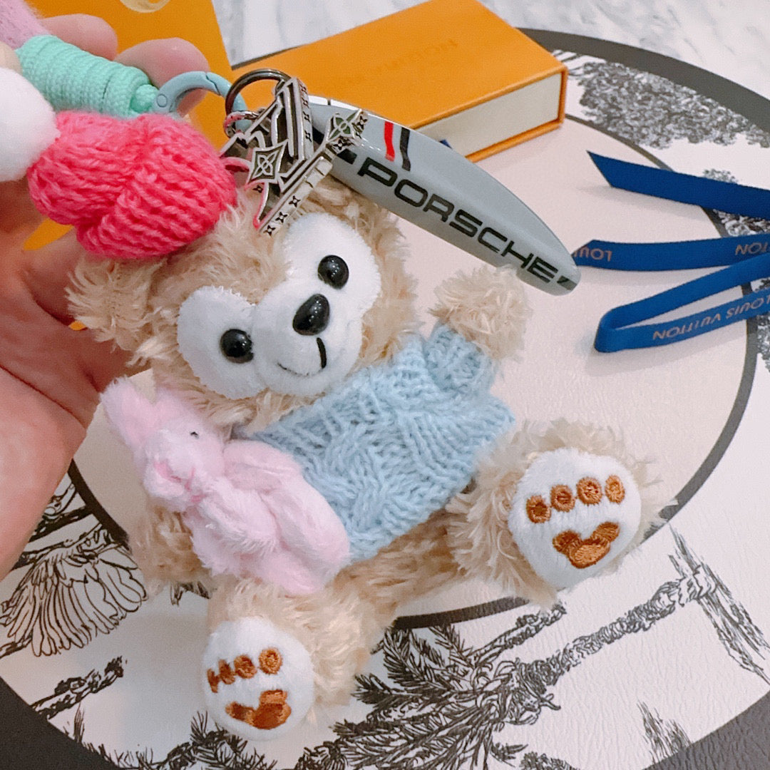LV Disney Duffy Bear Plush Bag Blue mix Colors Charm