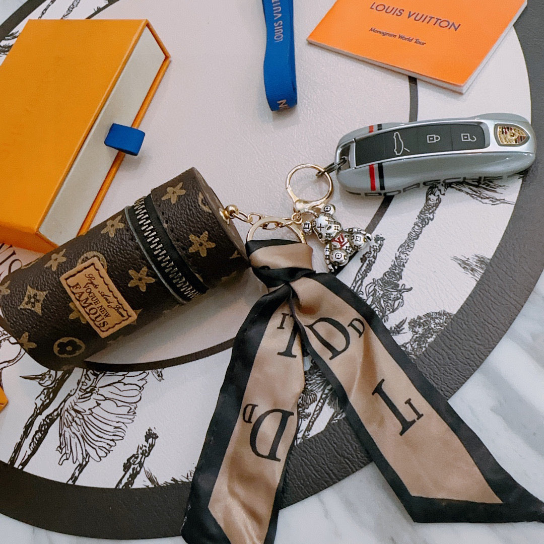 LV Lipstick Bag Keychain Charm