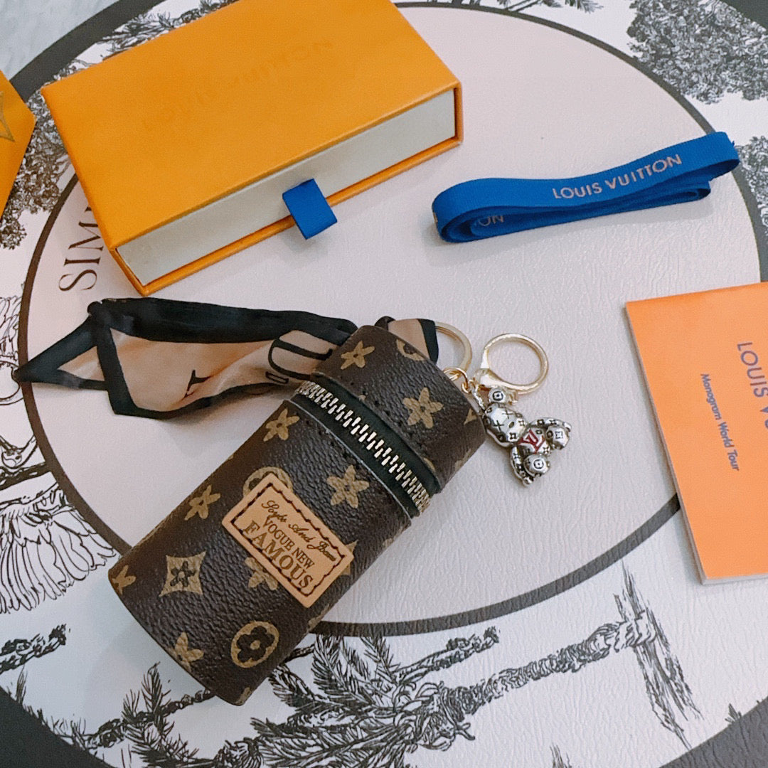 LV Lipstick Bag Keychain Charm