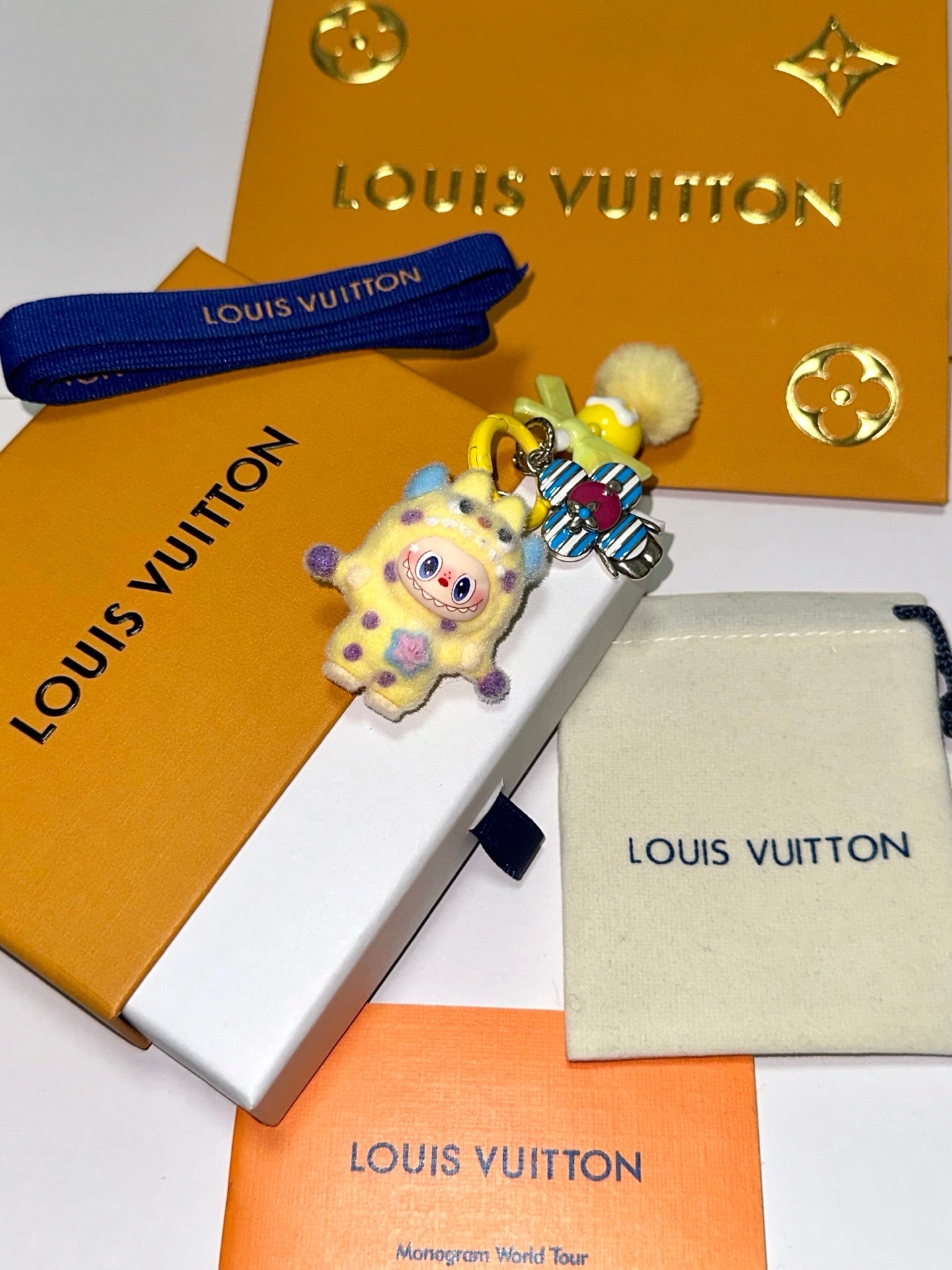 LV Yellow Pop Mart Labubu Charm