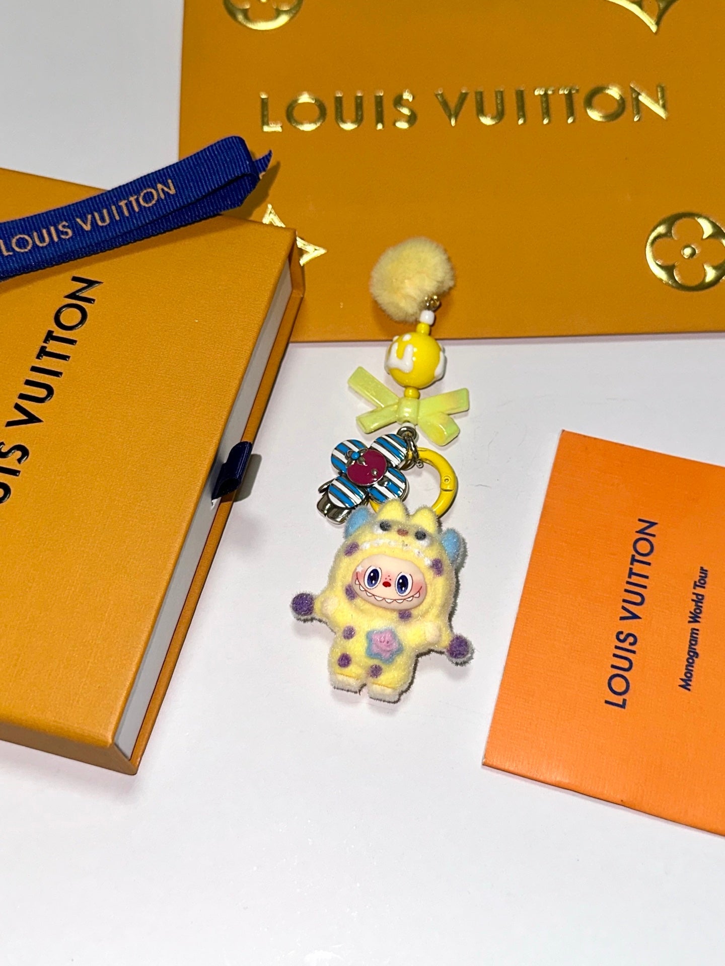 LV Yellow Pop Mart Labubu Charm