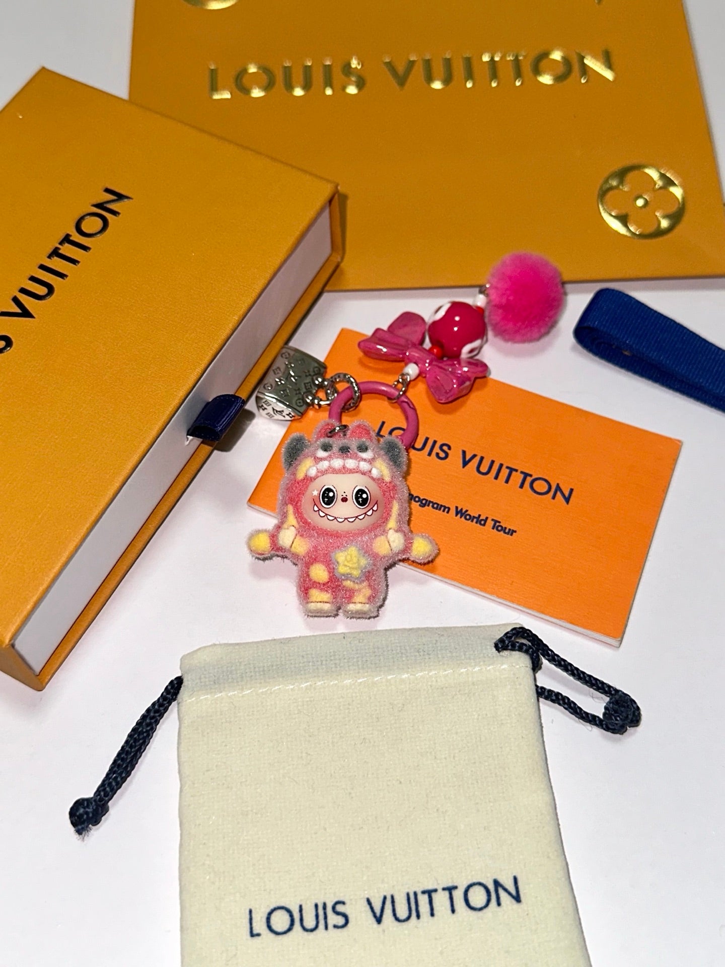 LV Pink Pop Mart Labubu Charm