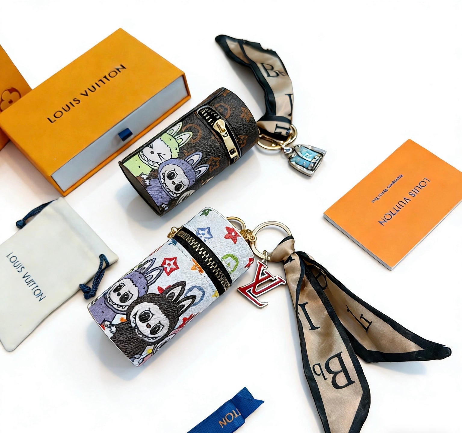 LV Labubu Lipstick Bag Keychain Charm