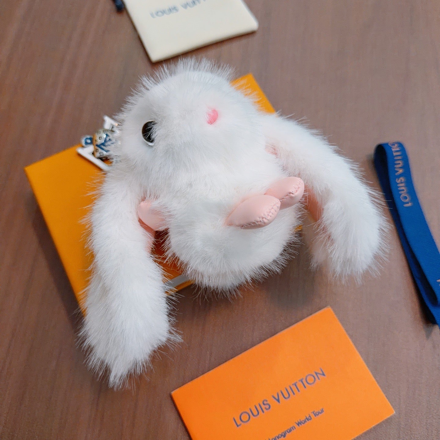 LV White Rabbit Keychain Charm