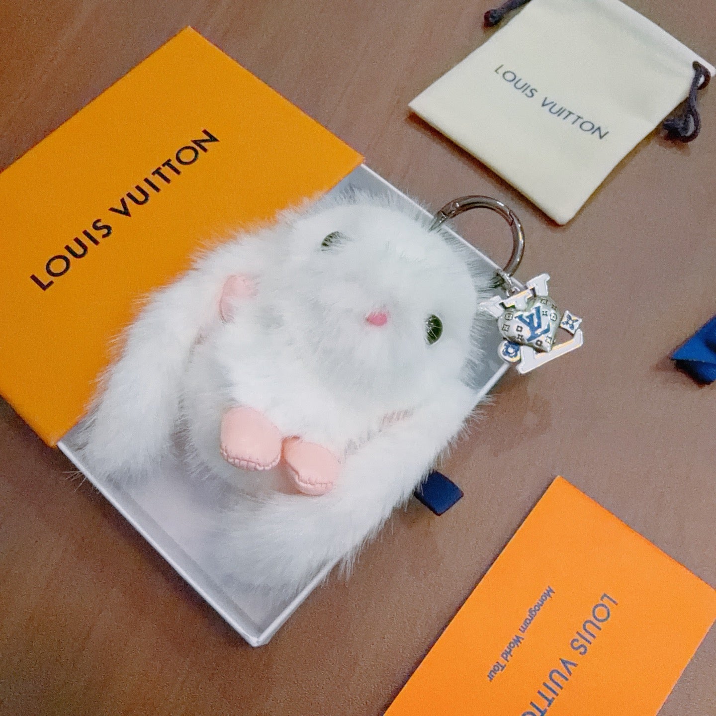 LV White Rabbit Keychain Charm