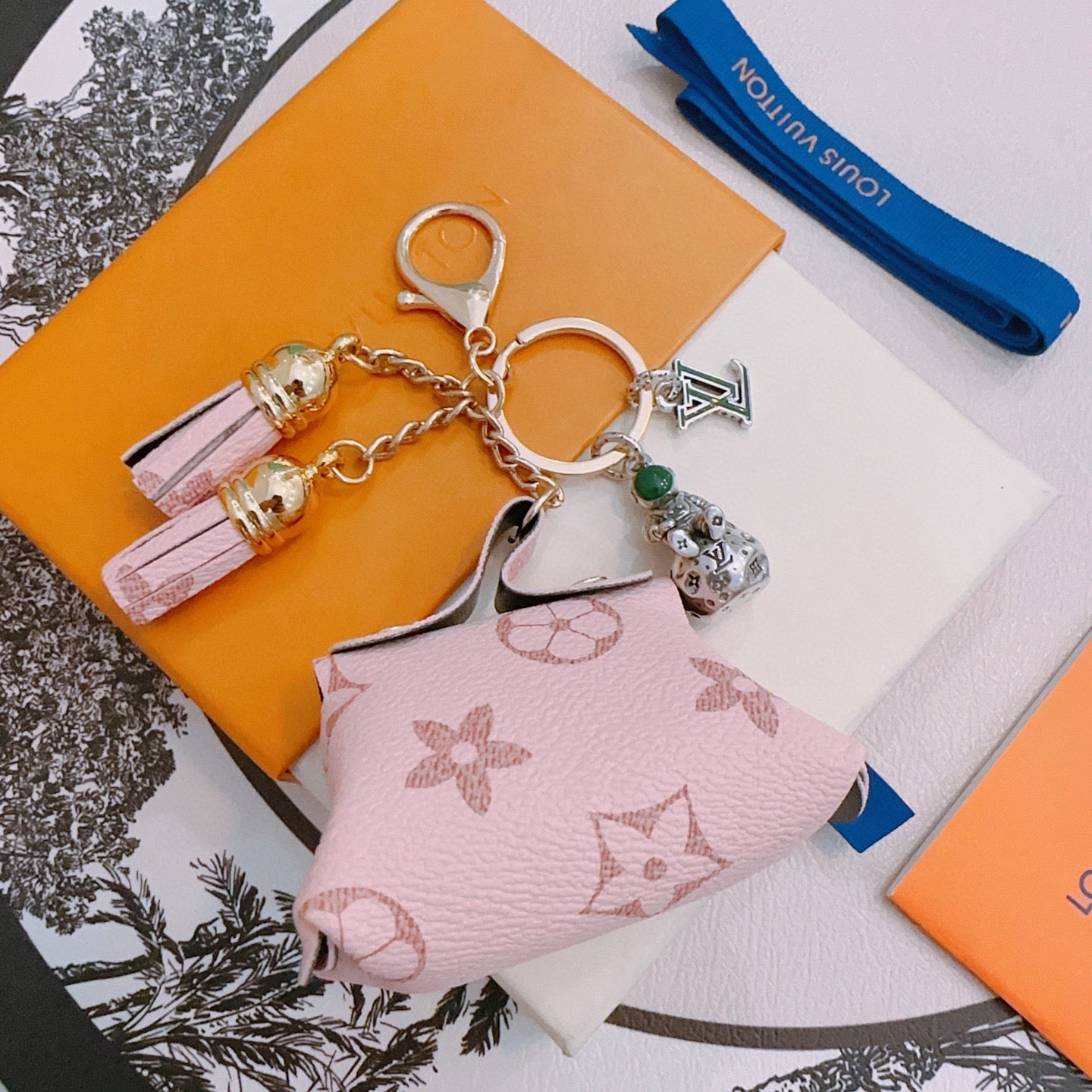 LV Pink Bag Charm