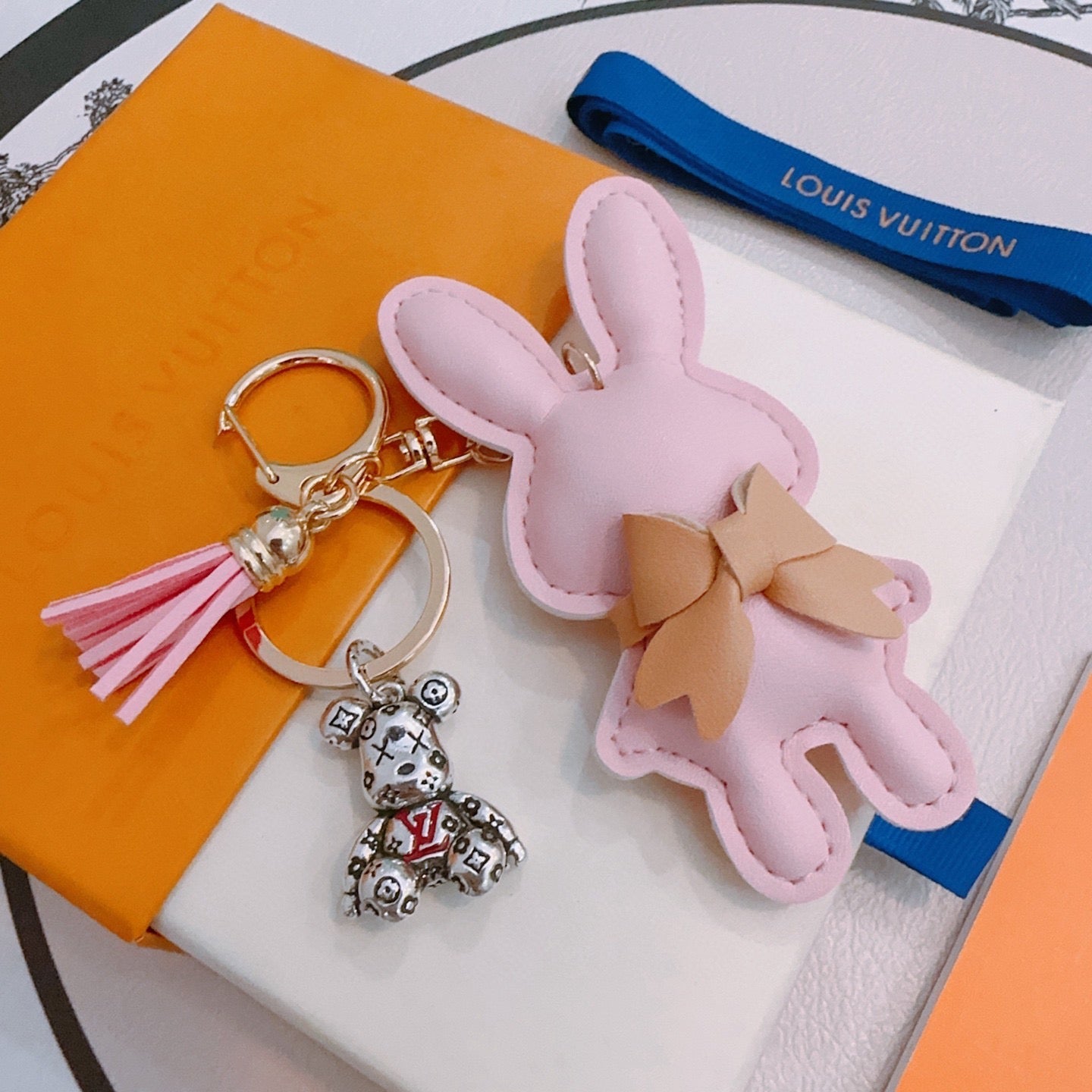 LV Pink Rabbit Charm