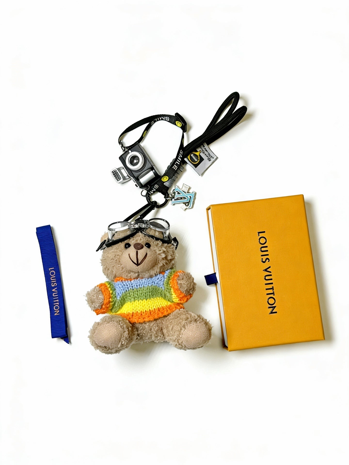 LV Beige mix Colors Bear Charm