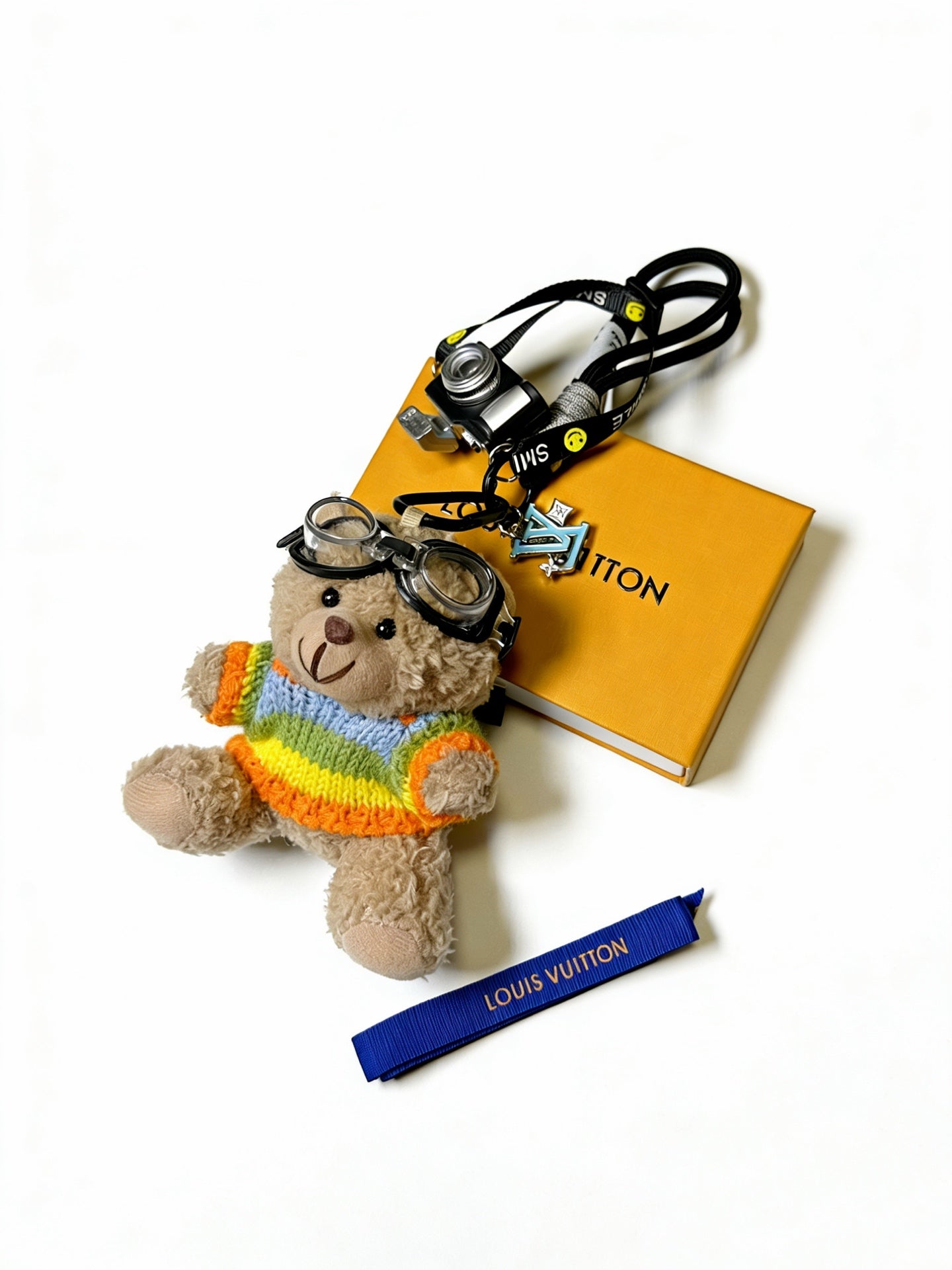 LV Beige mix Colors Bear Charm