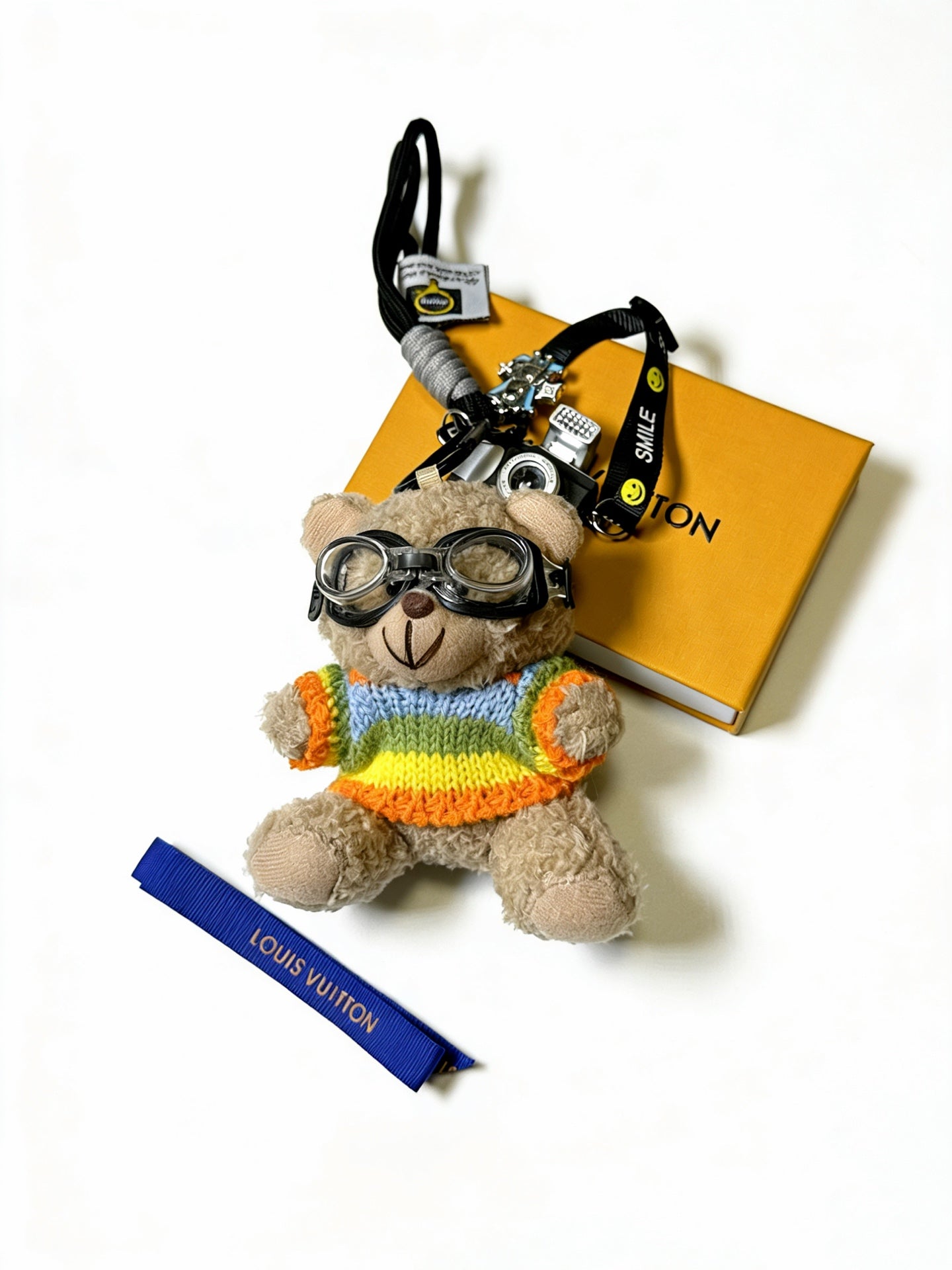 LV Beige mix Colors Bear Charm