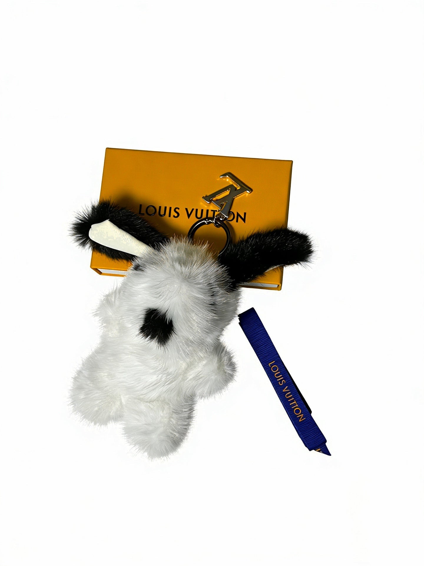 LV Black mix White Rabbit Charm