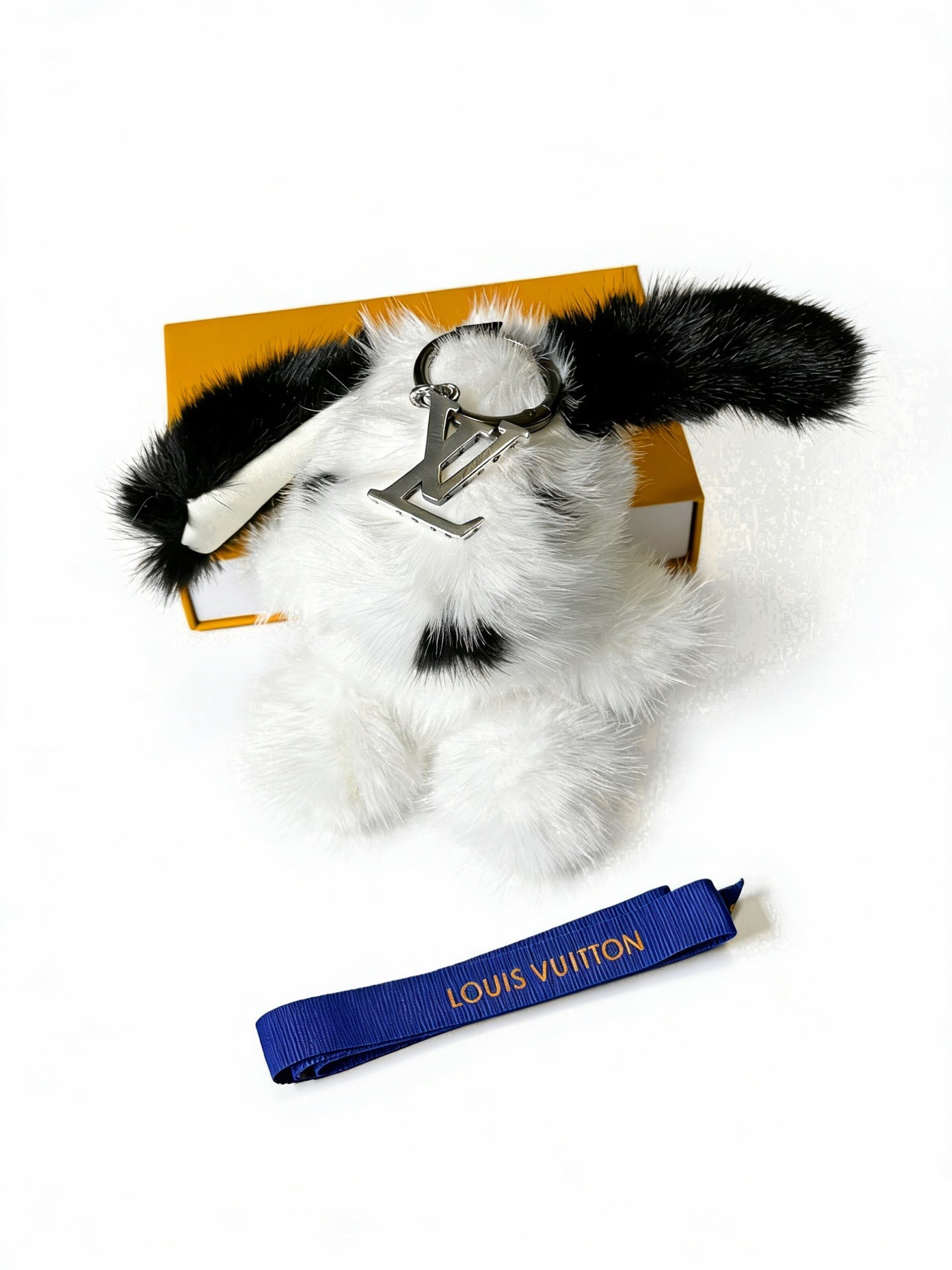 LV Black mix White Rabbit Charm