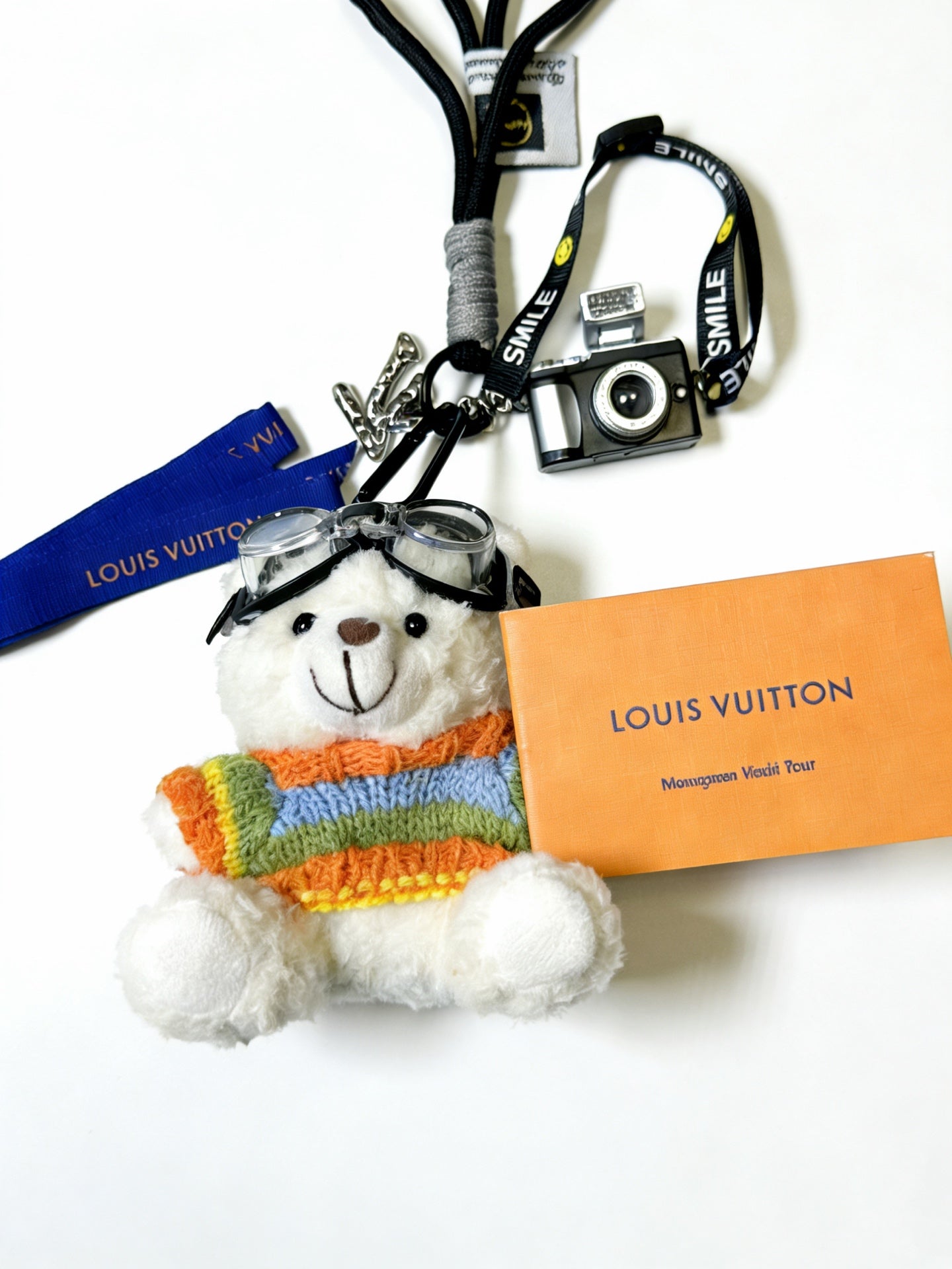 LV White mix Colors Bear Charm