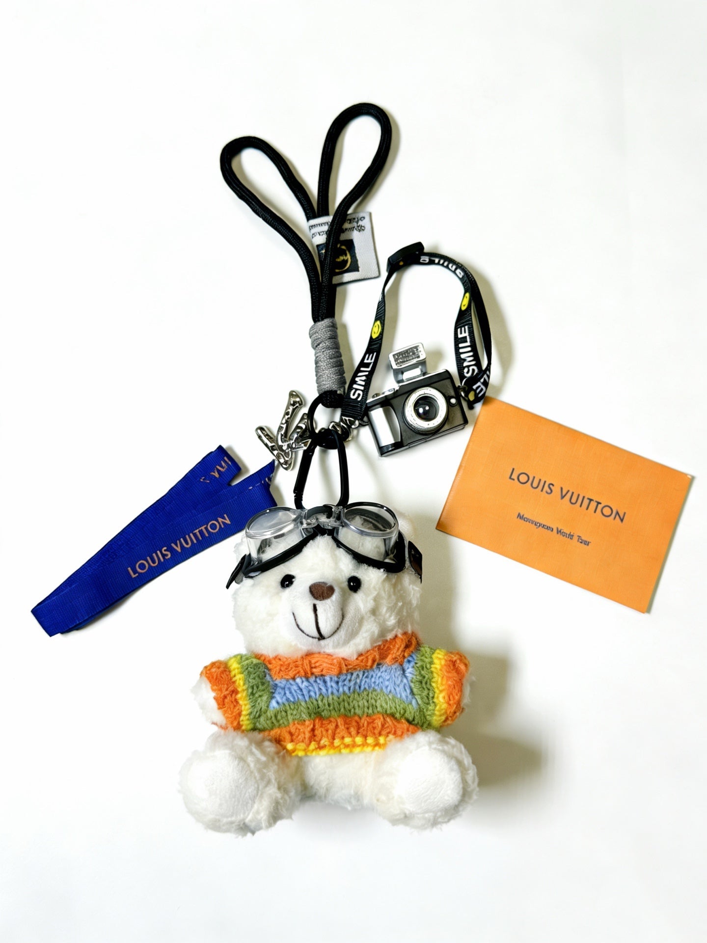 LV White mix Colors Bear Charm