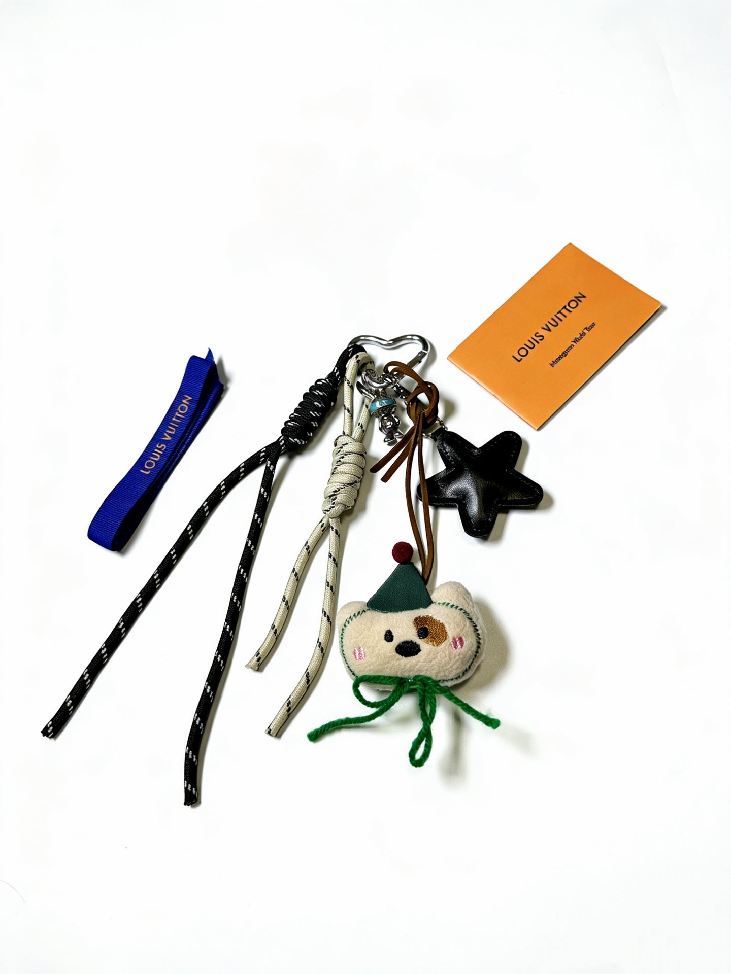 LV Louis Bear Cream Black Bag Charm