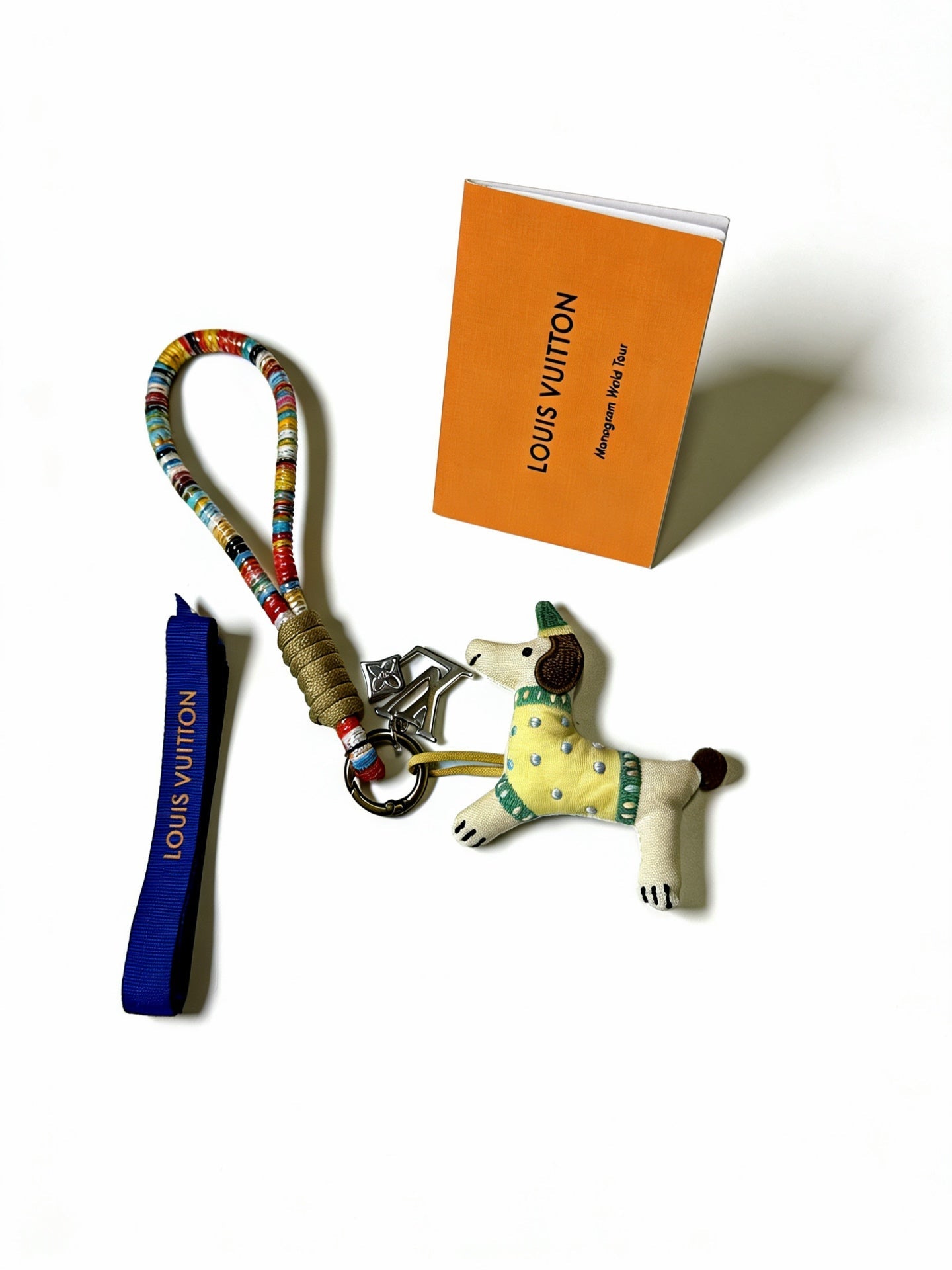 LV Multicolor Dog Key Holder Bag Charm