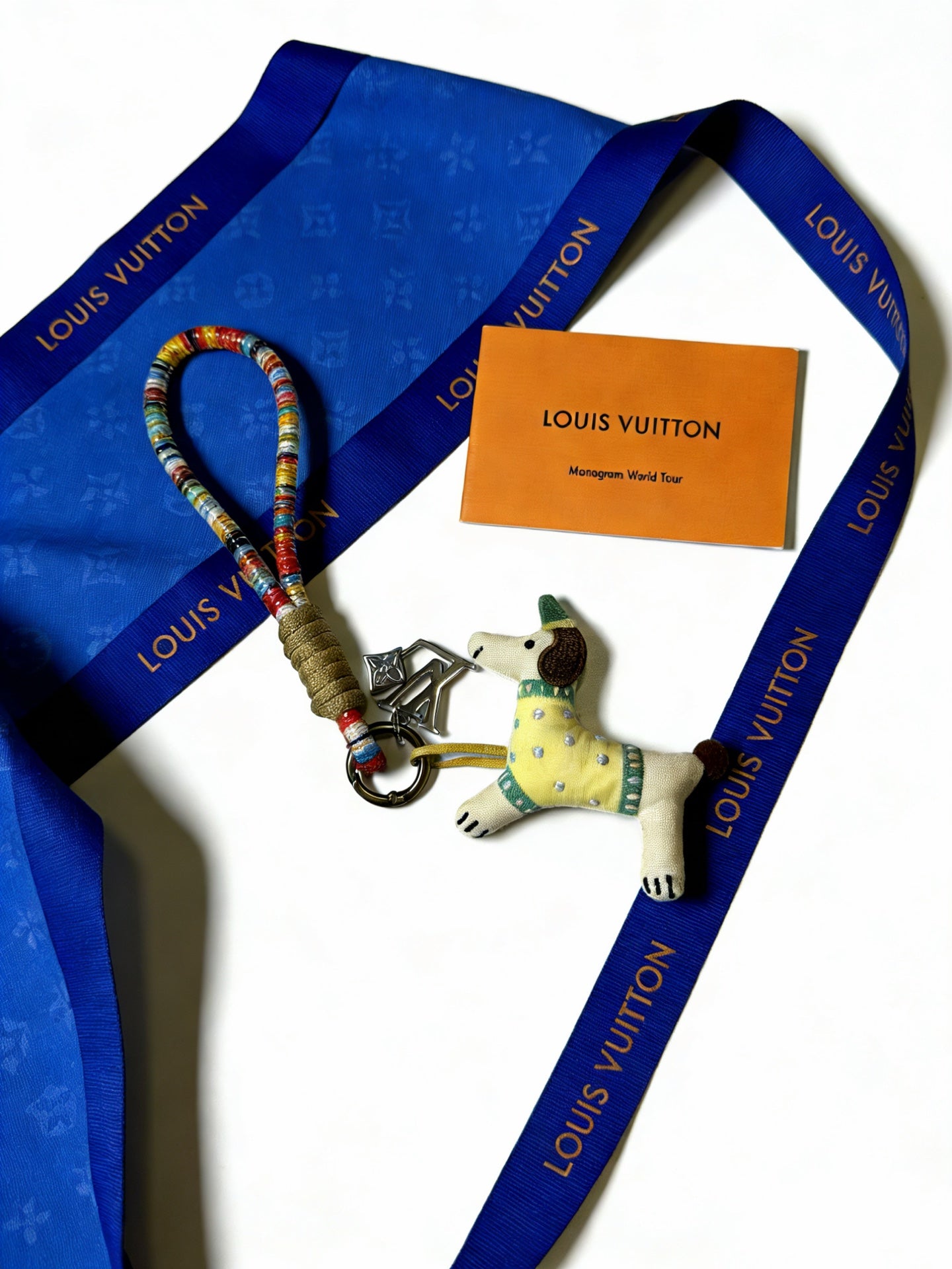 LV Multicolor Dog Key Holder Bag Charm