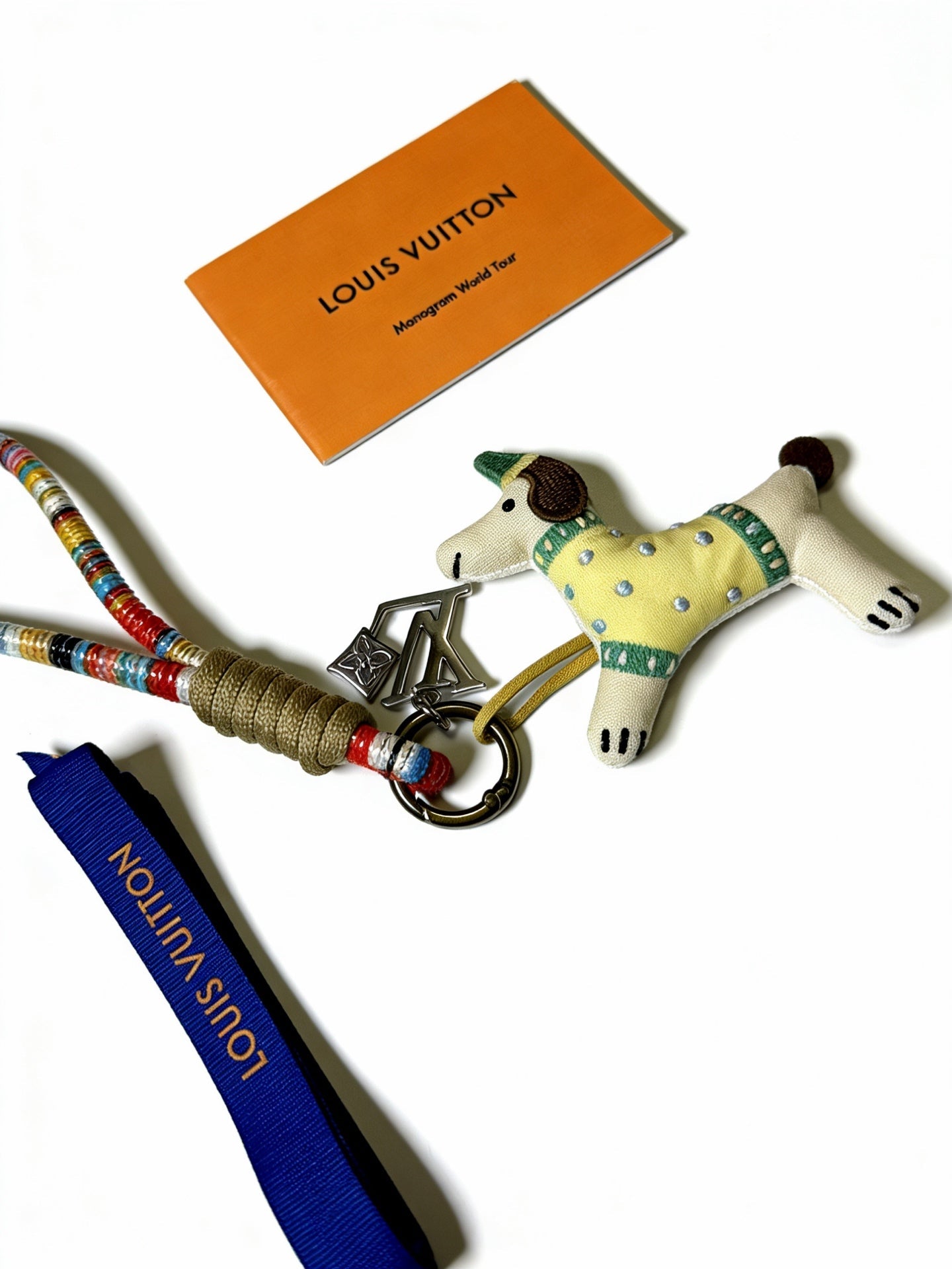 LV Multicolor Dog Key Holder Bag Charm
