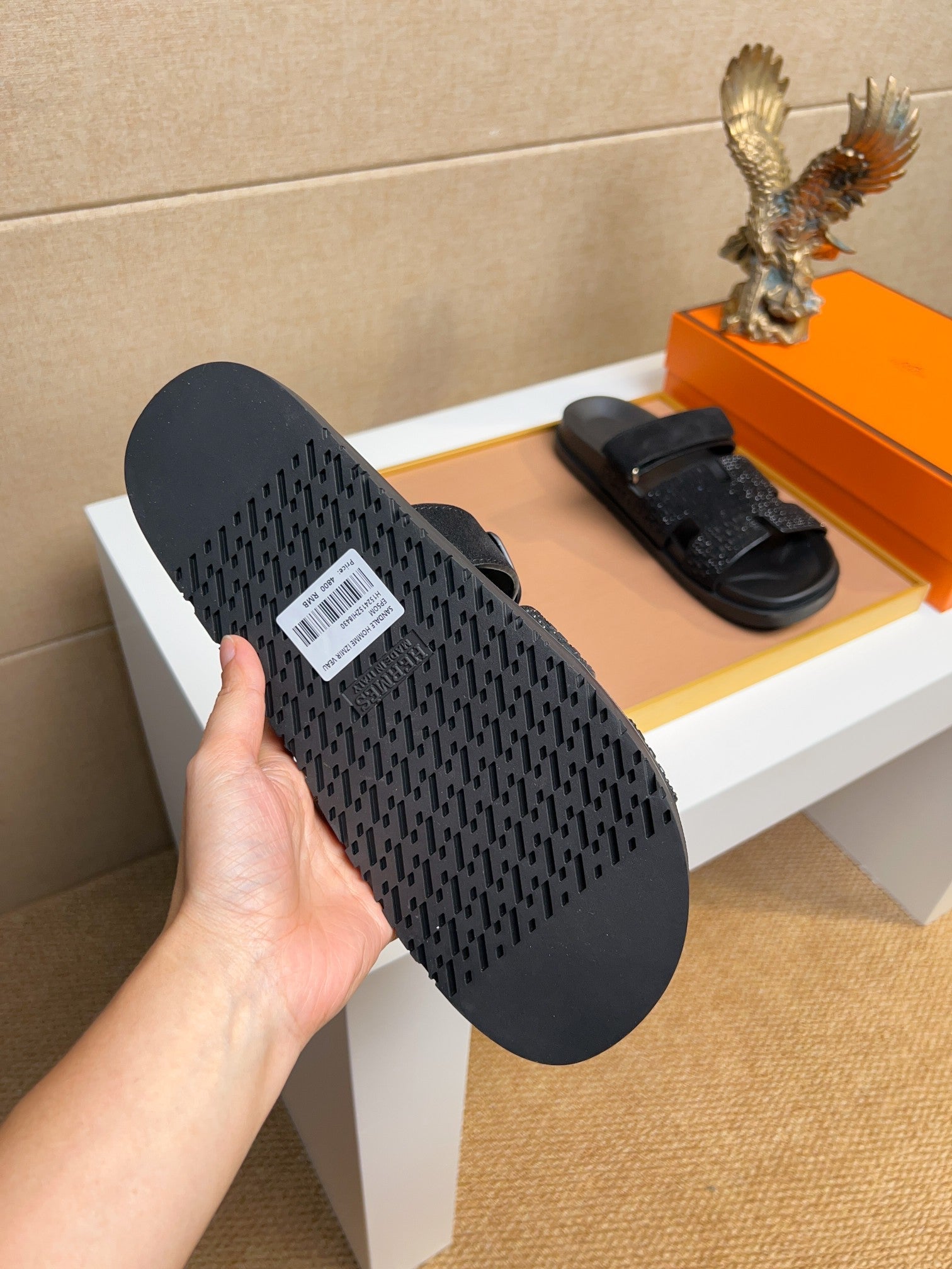 HM Men's Chypre Sandals Black Diamond Suede 735675