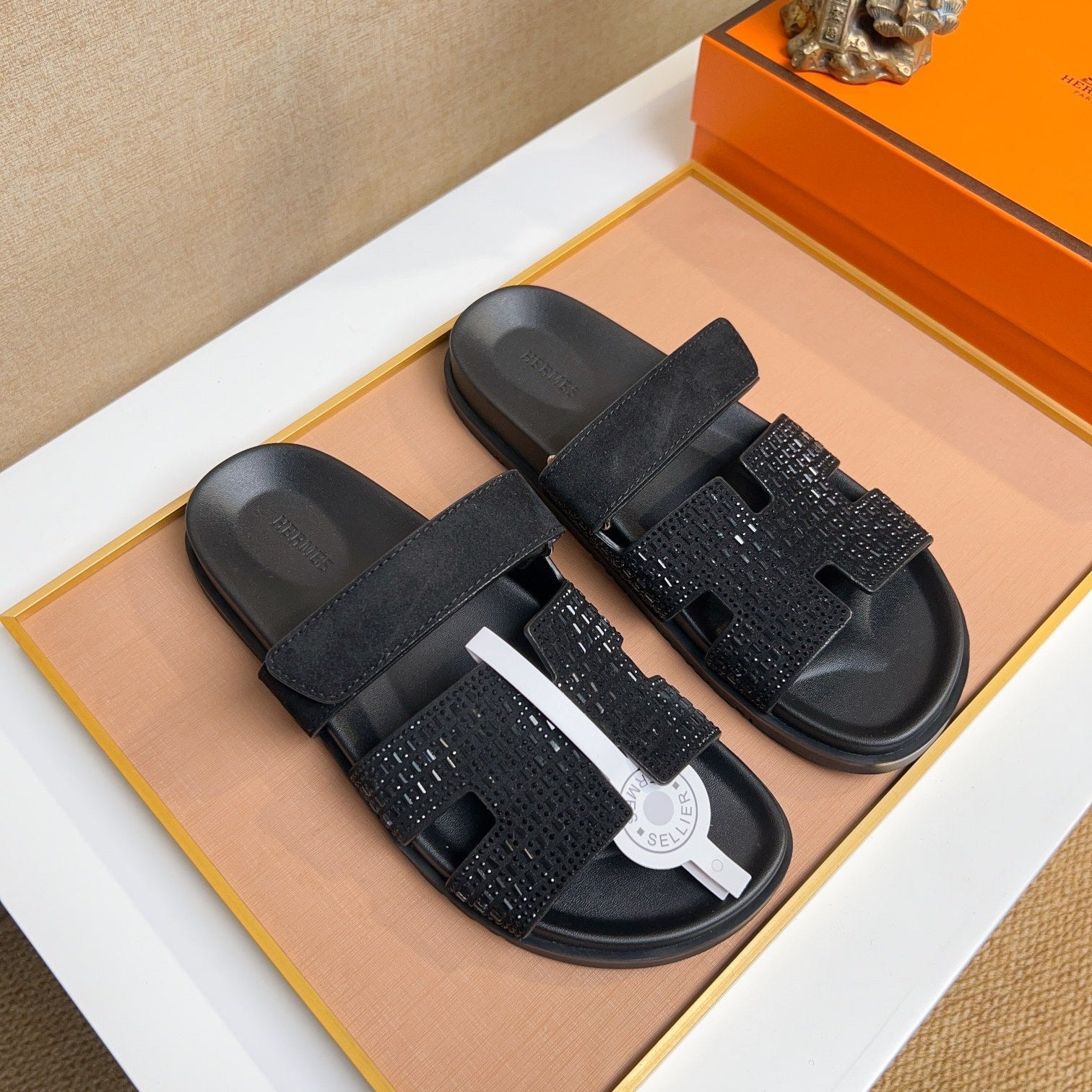 HM Men's Chypre Sandals Black Diamond Suede 735675