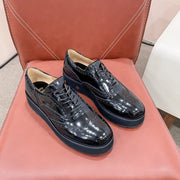 Miu-Church's Lace-Ups Black Glossy Nubuck Leather