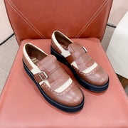 Miu-Church's Loafers Brown And White Nubuck Leather